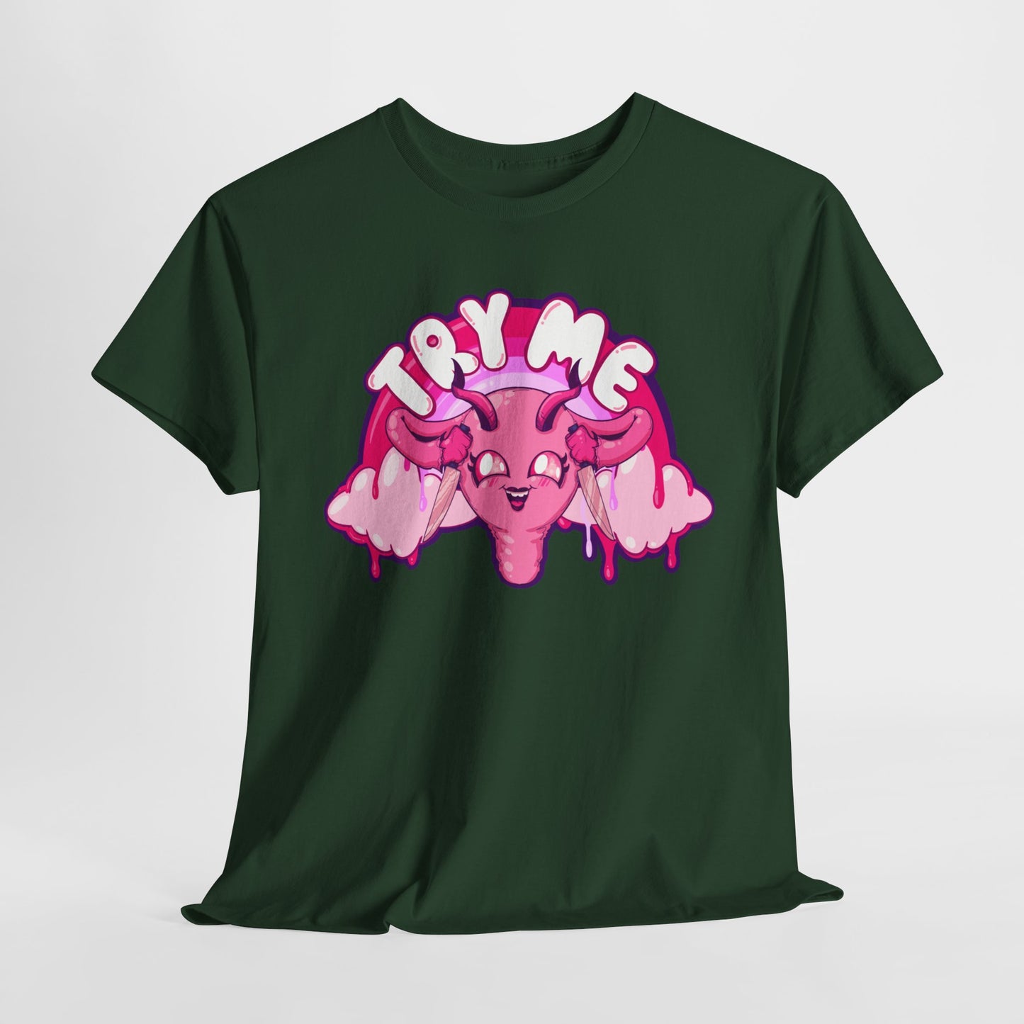 Try Me Uterus Unisex Heavy Cotton Tee