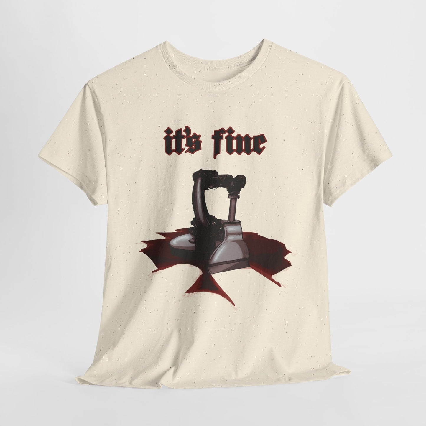 Fluid Leak Robot Unisex Heavy Cotton Tee