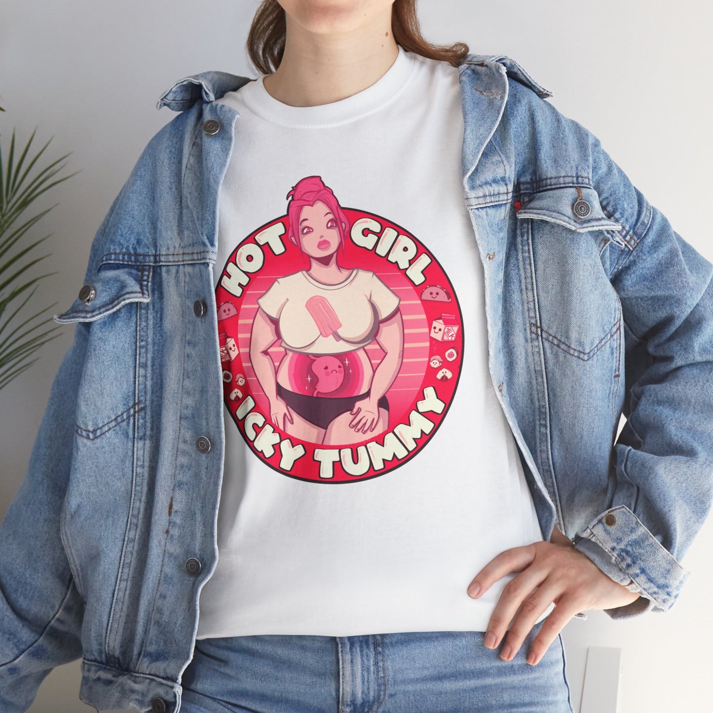 Hot Girl Icky Tummy Unisex Heavy Cotton Tee