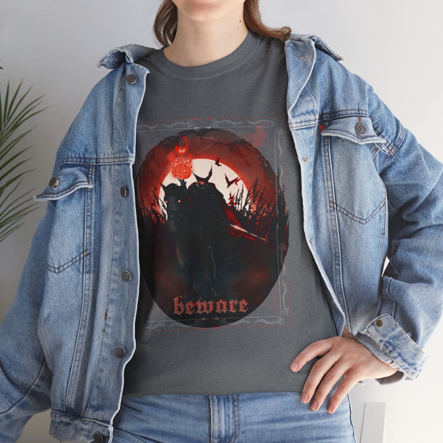 Beware The Headless Horseman Unisex Heavy Cotton Tee