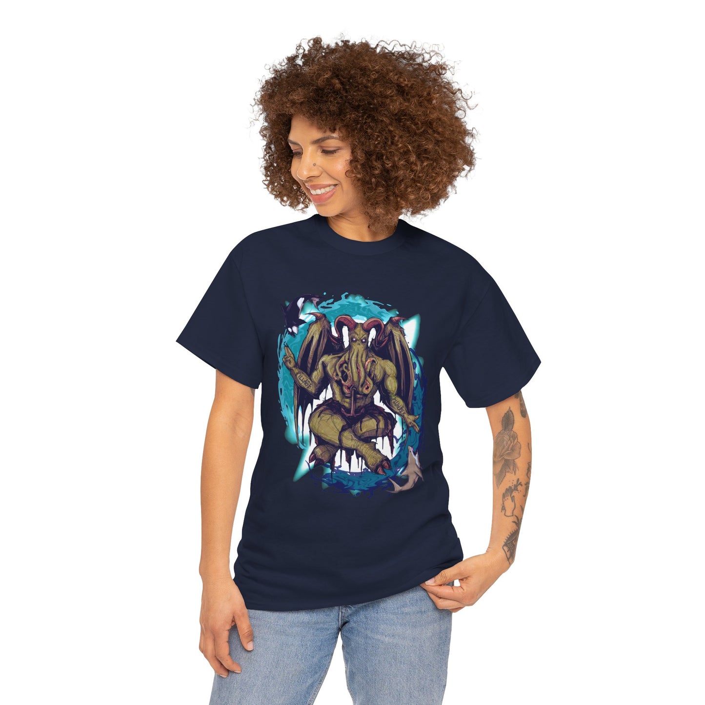 Baphomet Cthulhu Unisex Heavy Cotton Tee