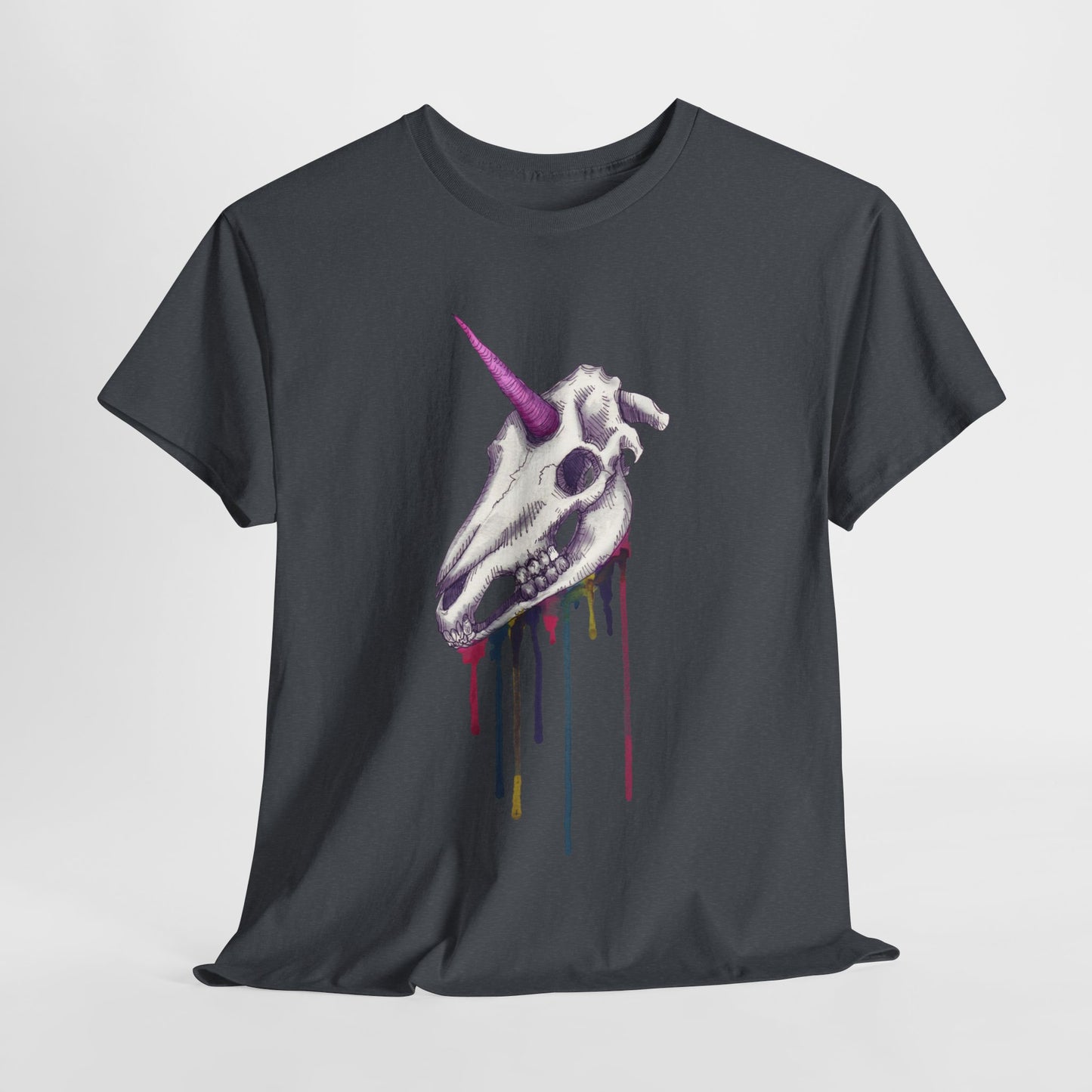 Unicorn Skull Unisex Heavy Cotton Tee