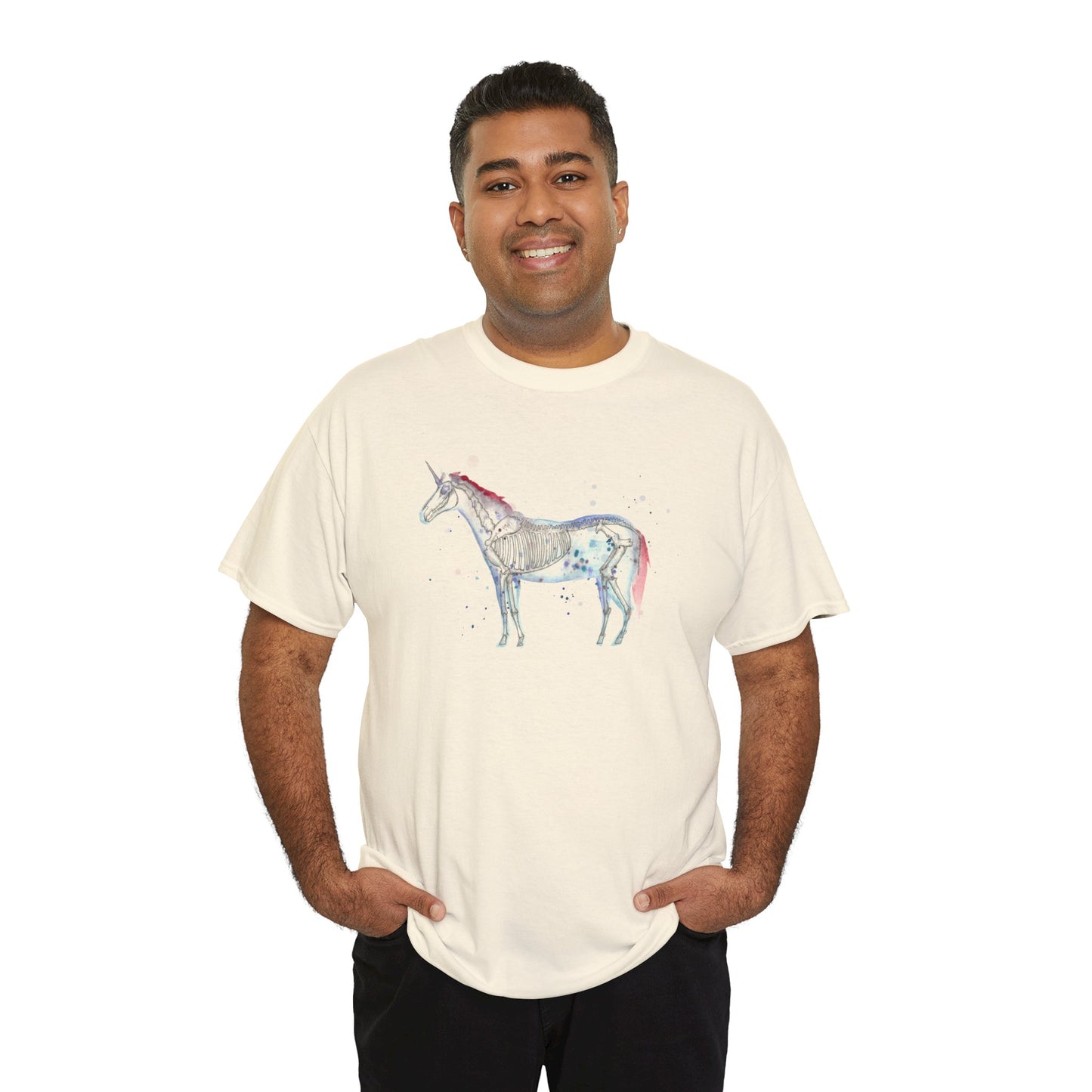 Unicorn Skeleton Unisex Heavy Cotton Tee