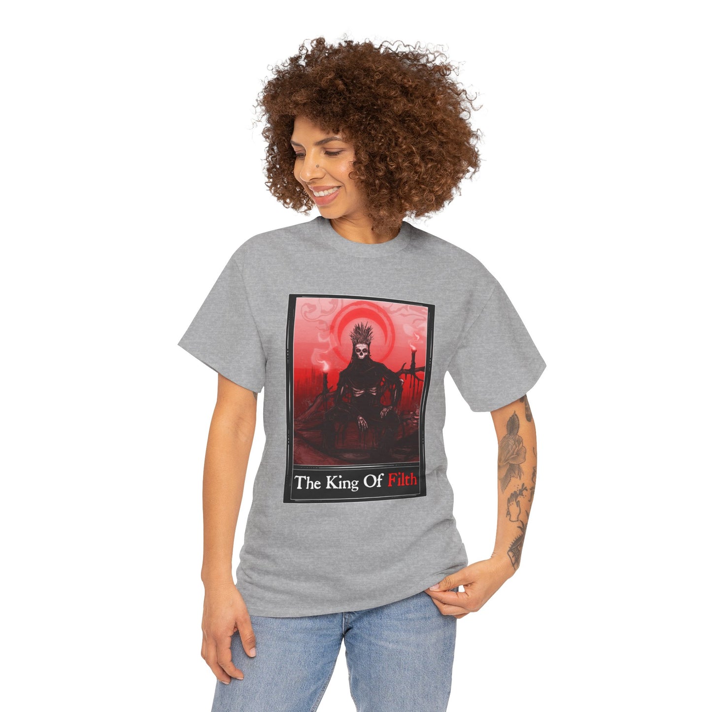 King Of Filth Tarot (Front & Back Print) Unisex Heavy Cotton Tee