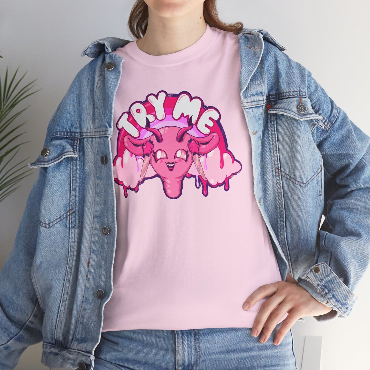 Try Me Uterus Unisex Heavy Cotton Tee