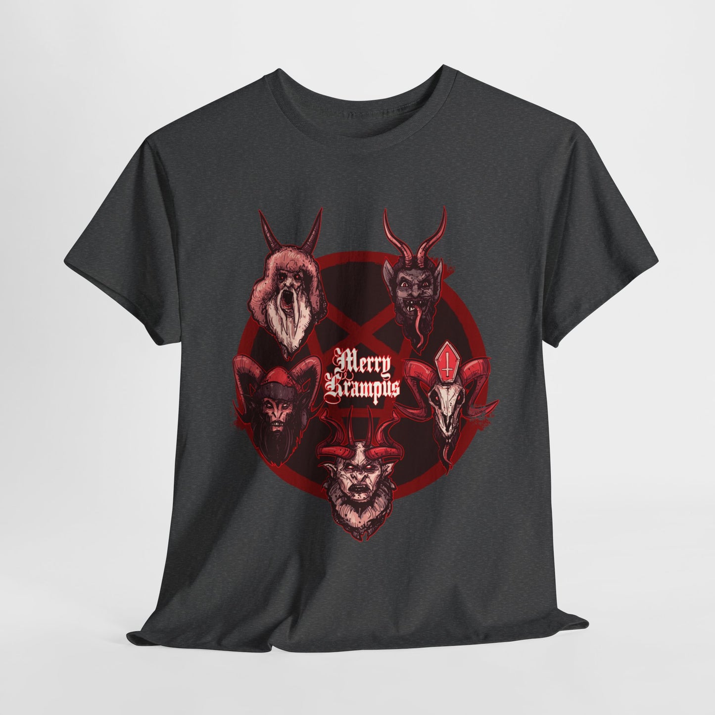 The Many Faces Of Krampus Unisex Heavy Cotton Tee