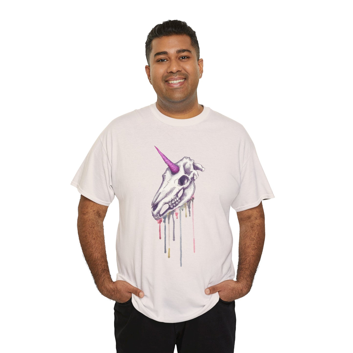 Unicorn Skull Unisex Heavy Cotton Tee