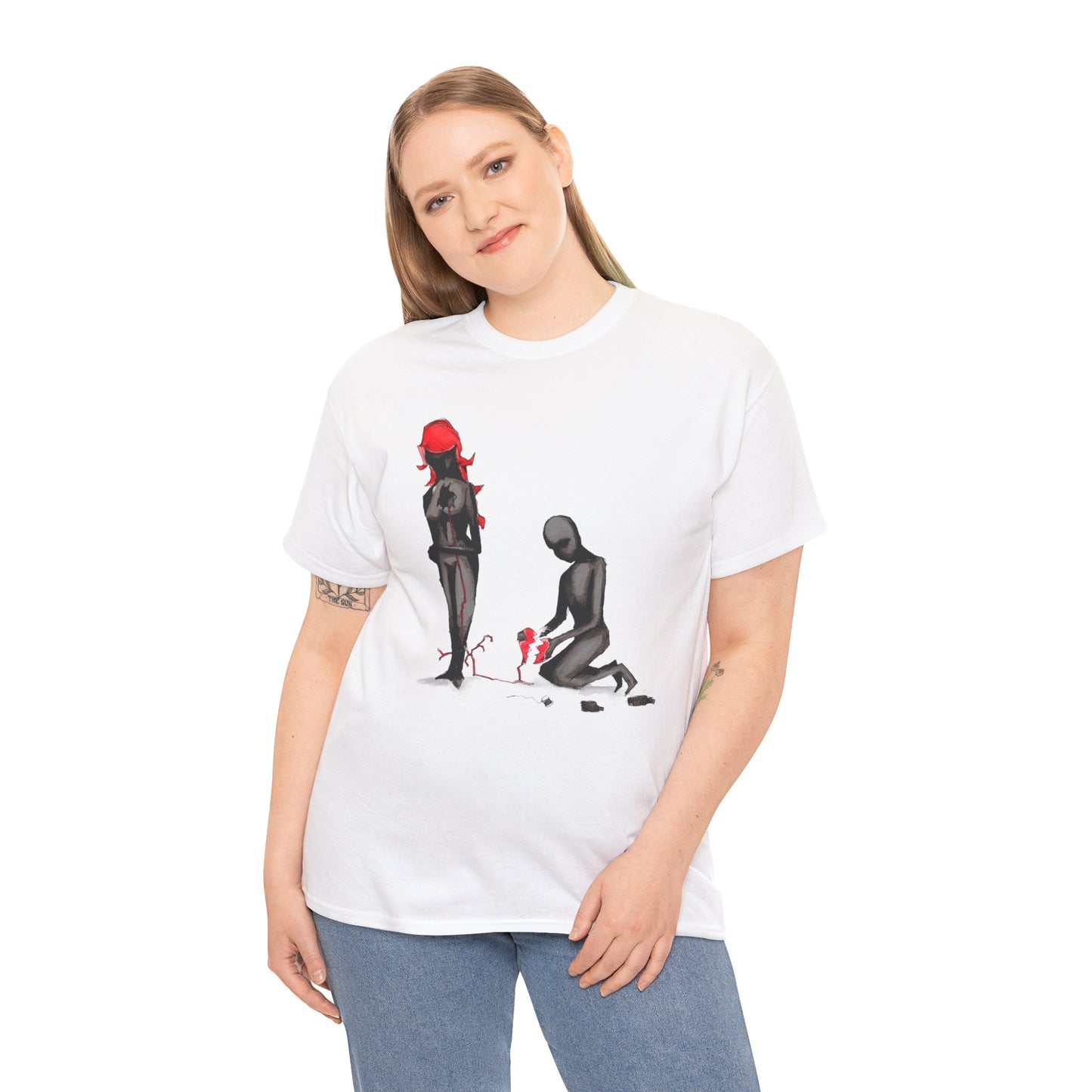 Elastic Heart Unisex Heavy Cotton Tee