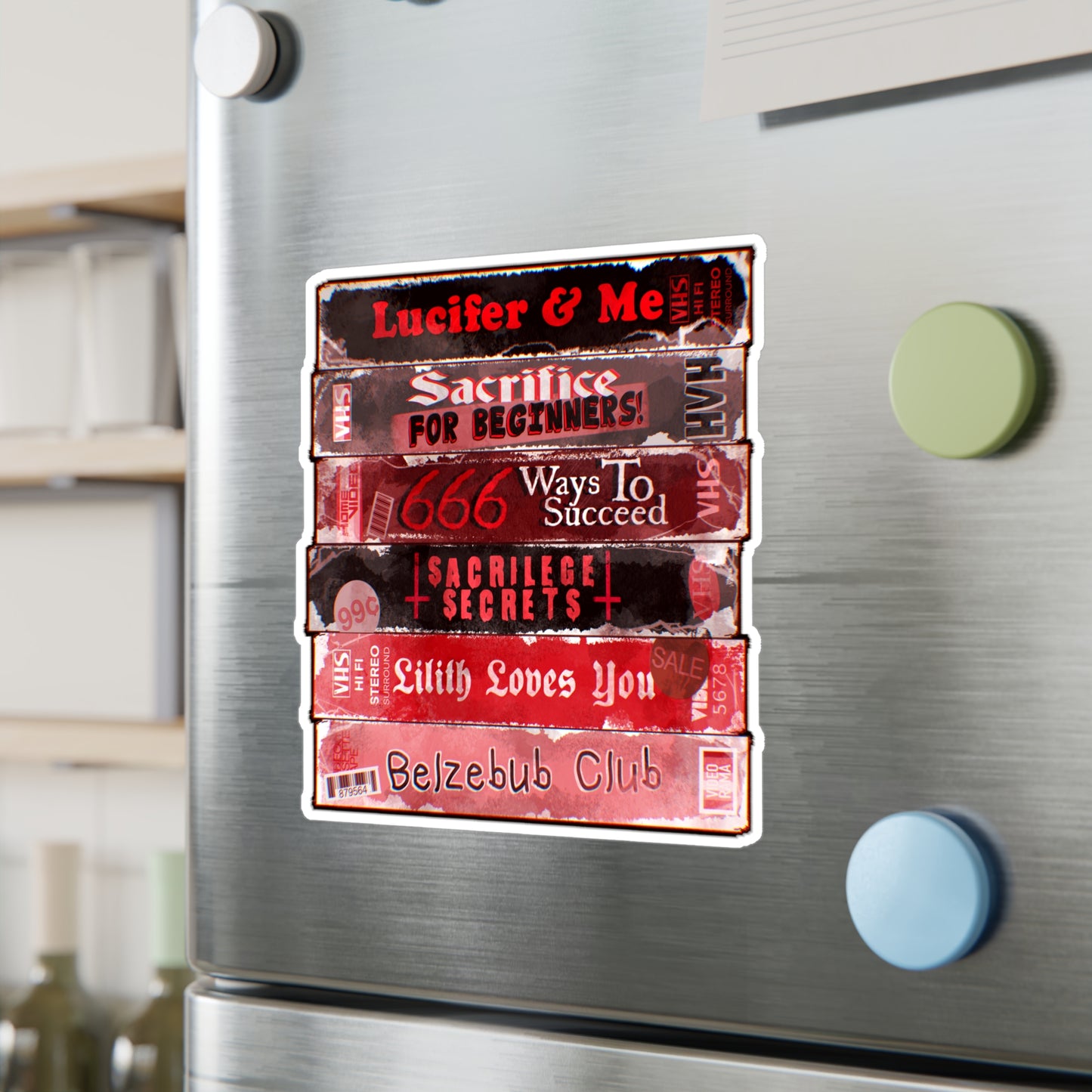 Satanic VHS Kiss-Cut Vinyl Decal