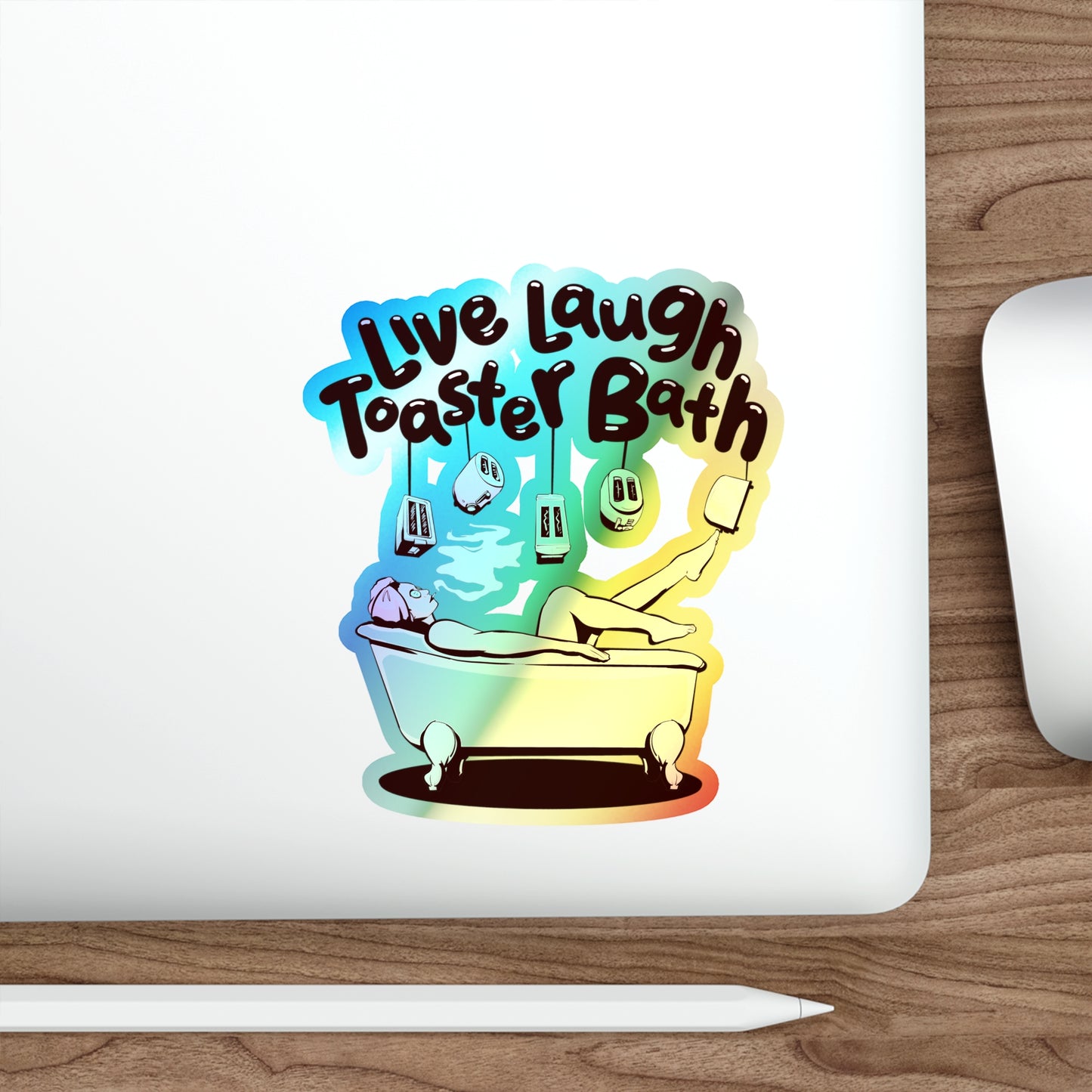 Toaster Bath Holographic Die-cut Stickers