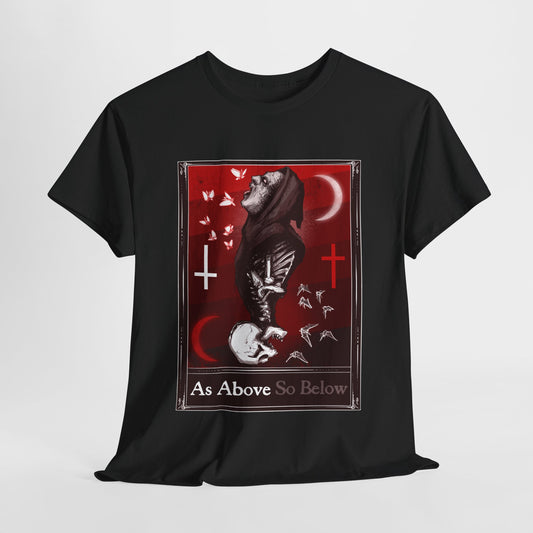 As Above So Below Tarot  (Front & Back Print) Unisex Heavy Cotton Tee