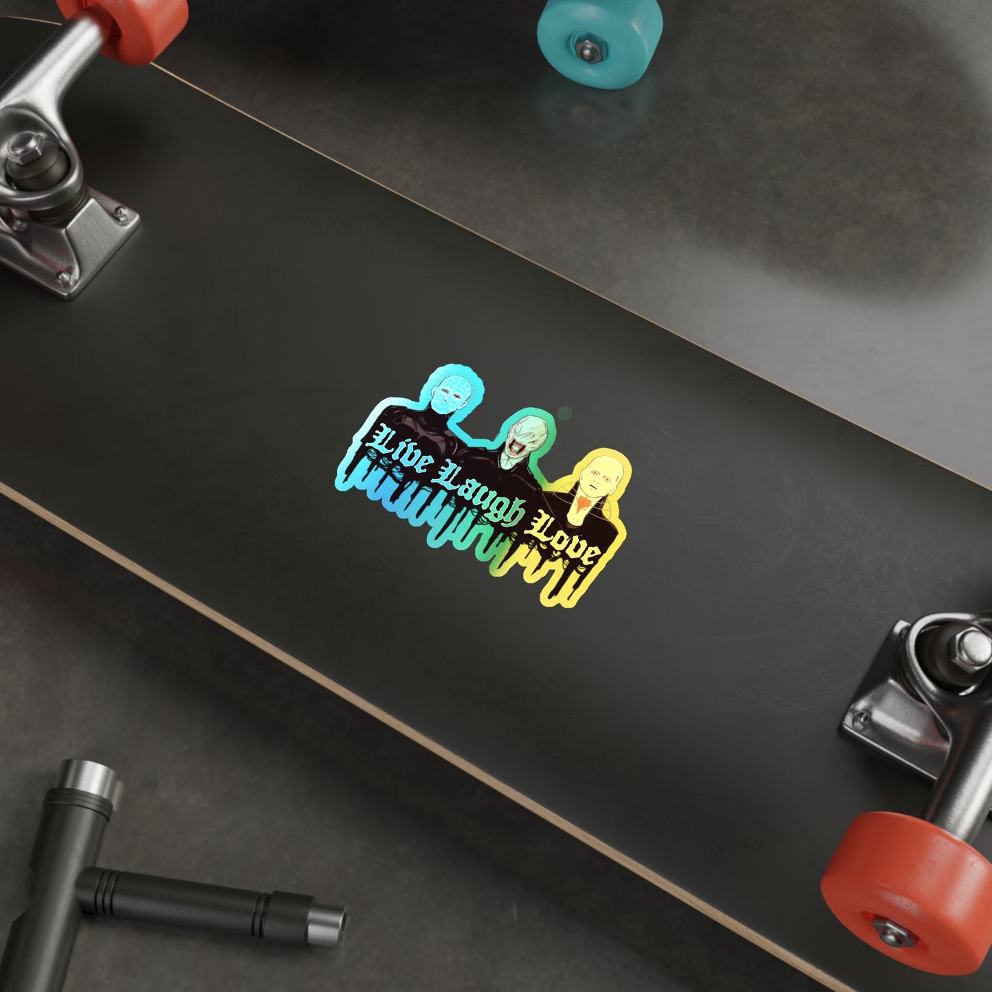 Live Laugh Suffer Holographic Die-cut Stickers