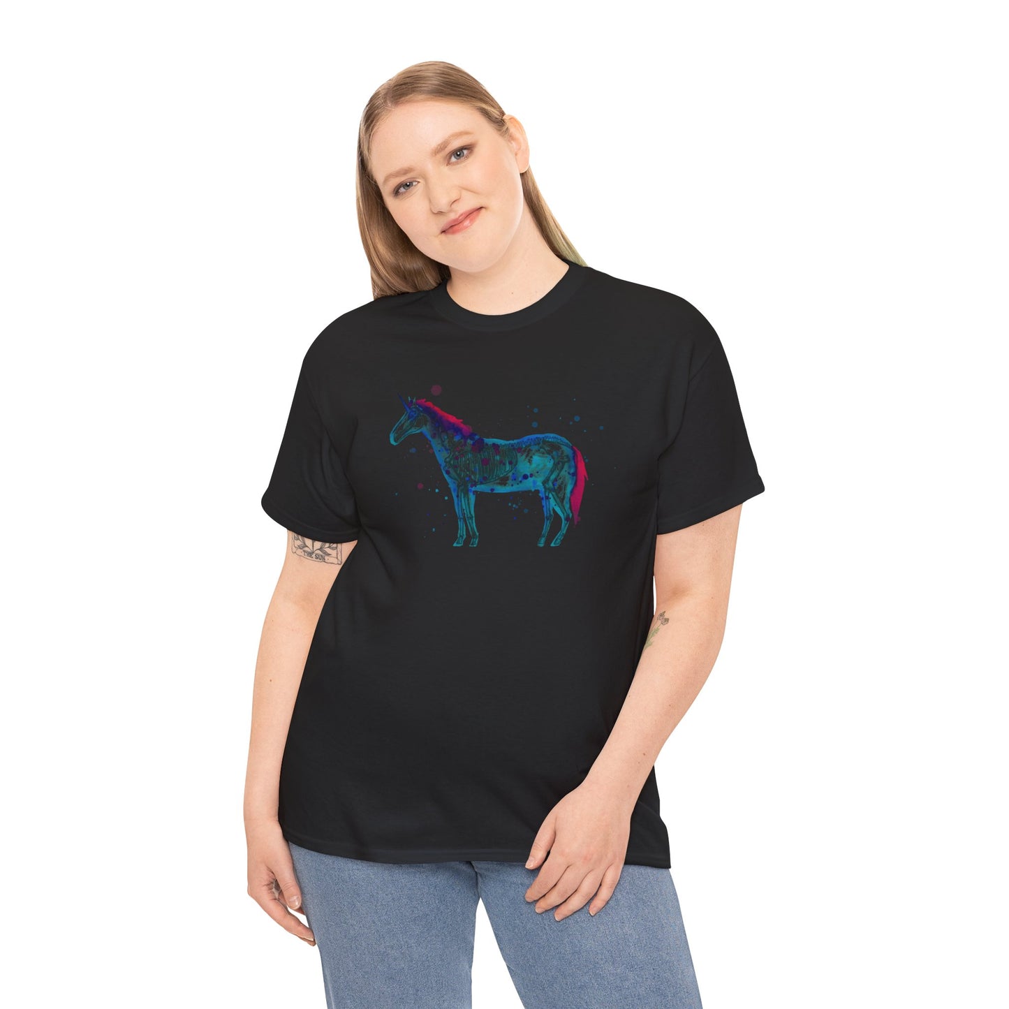 Unicorn Skeleton Unisex Heavy Cotton Tee