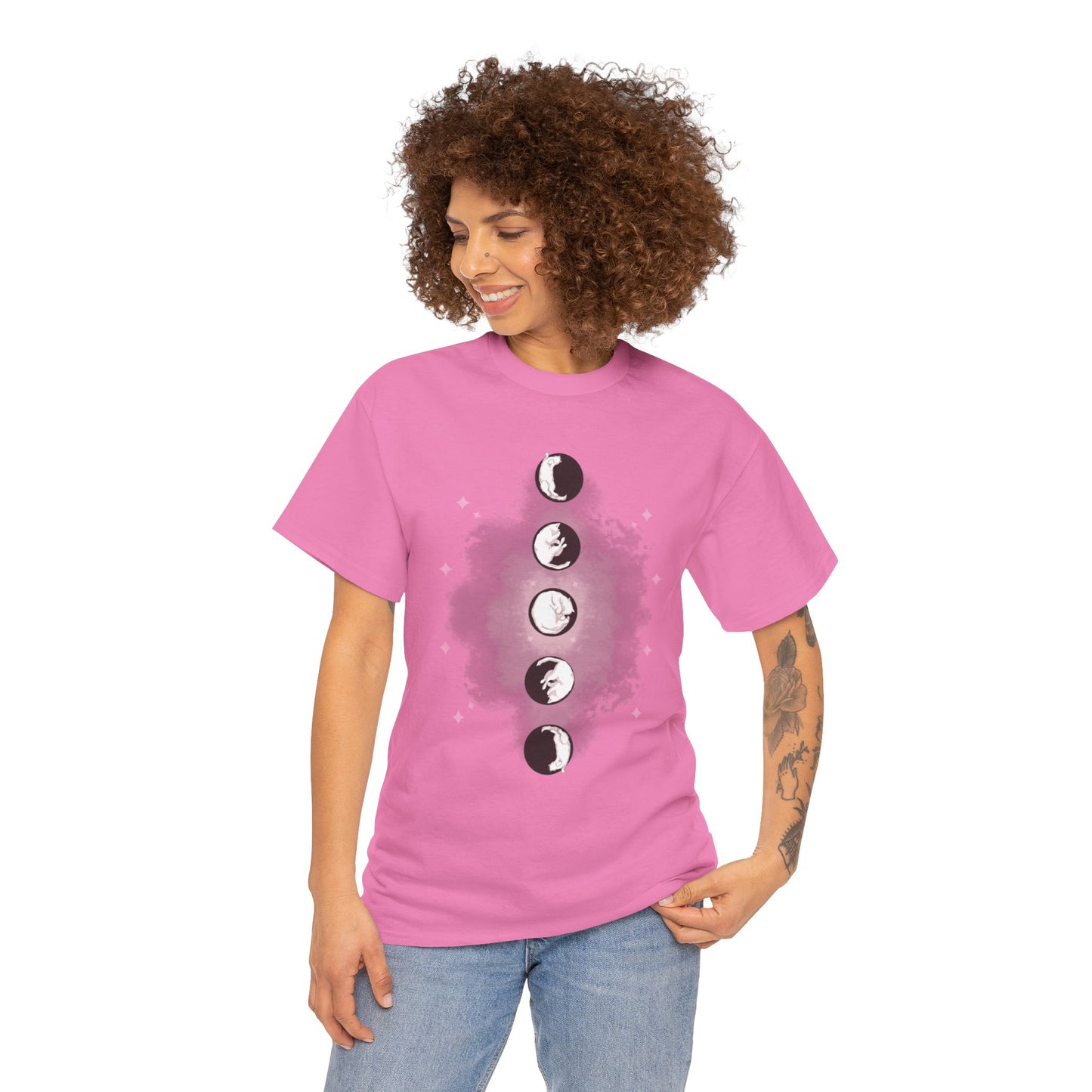 Cat Phases Unisex Heavy Cotton Tee
