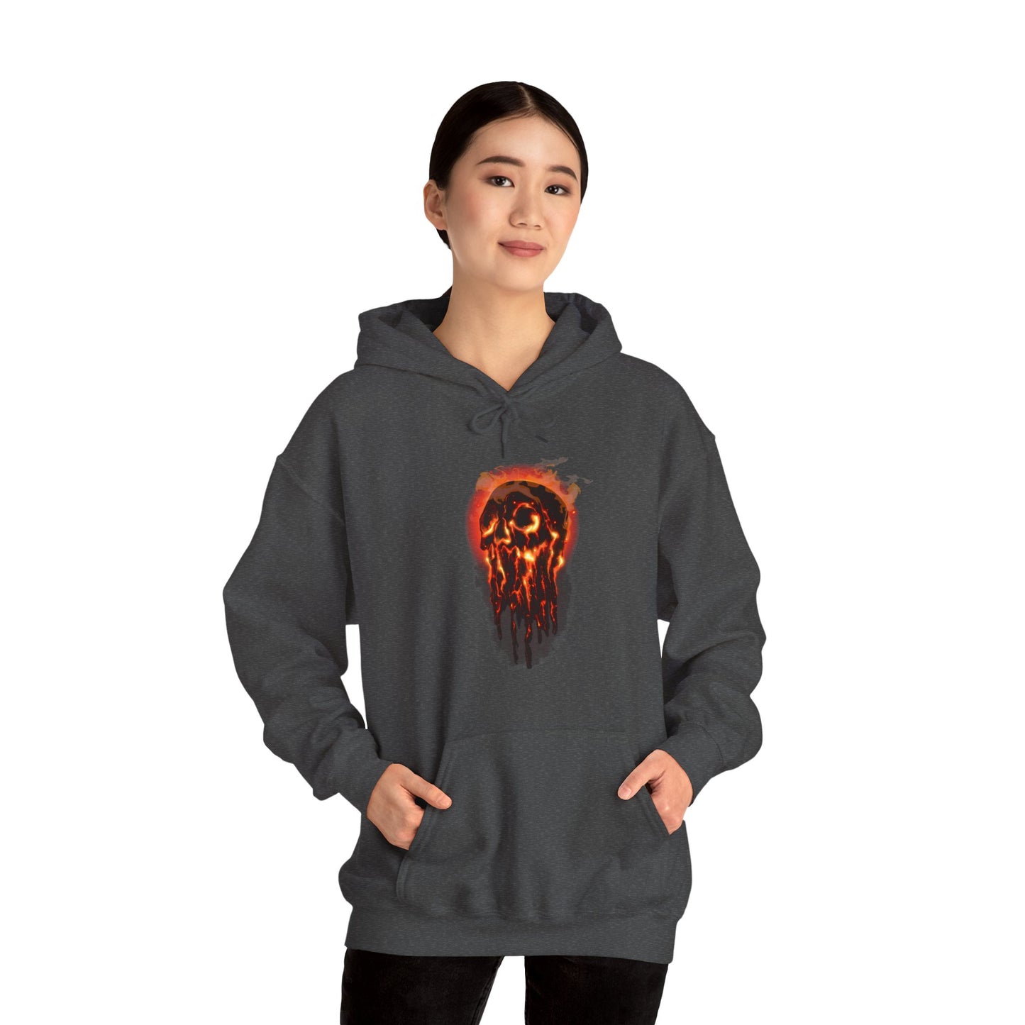 Elemental Skull Fire Unisex Heavy Blend Hooded Sweatshirt