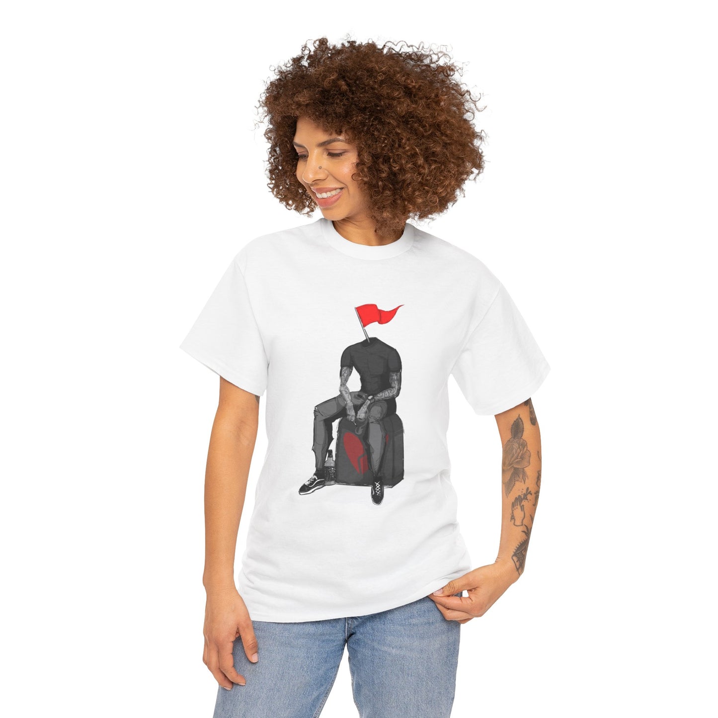 Red Flag Male Unisex Heavy Cotton Tee