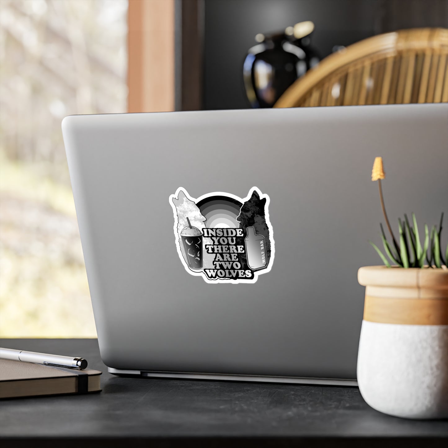 Two Wolves Kiss-Cut Vinyl Decal