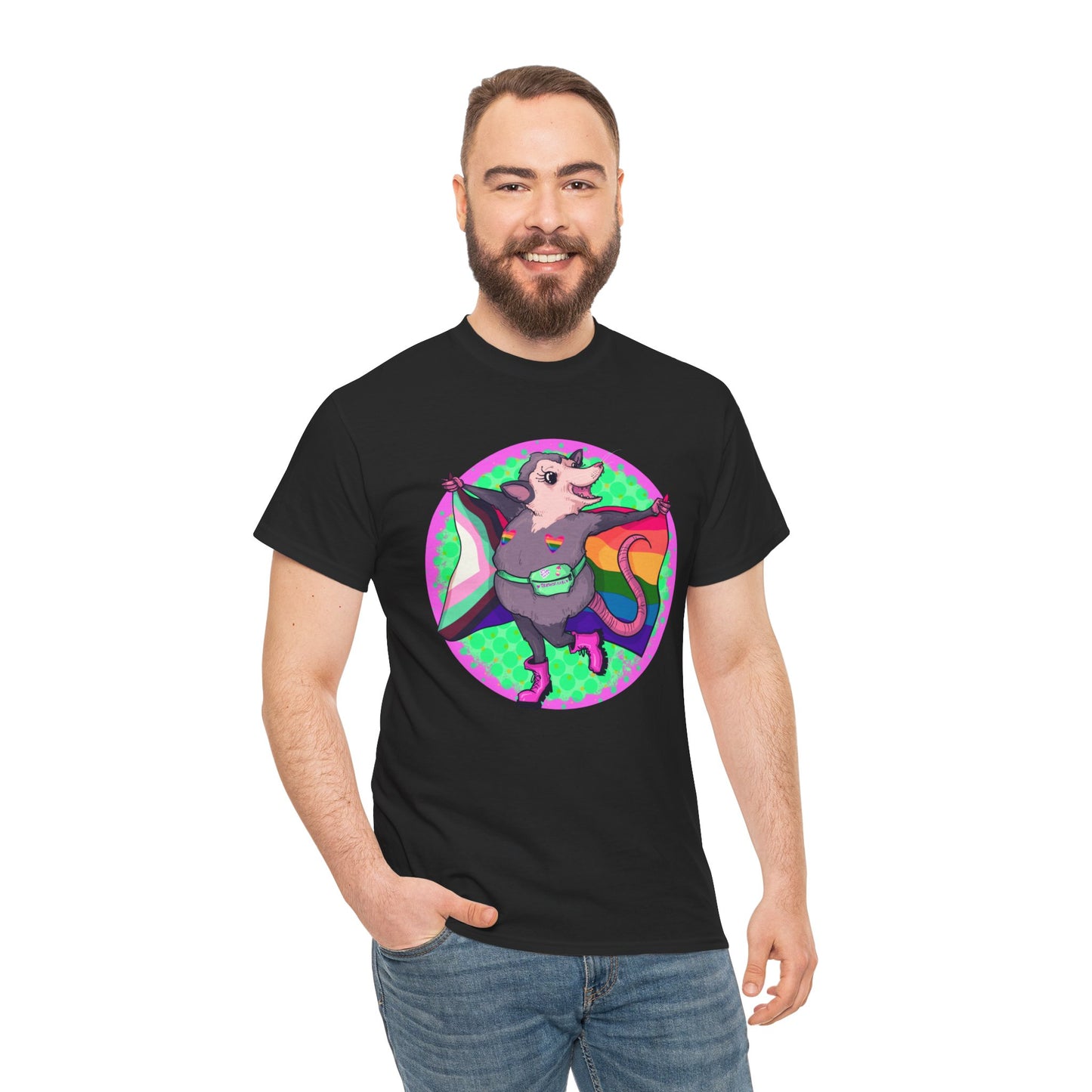 Pride Opossum Unisex Heavy Cotton Tee