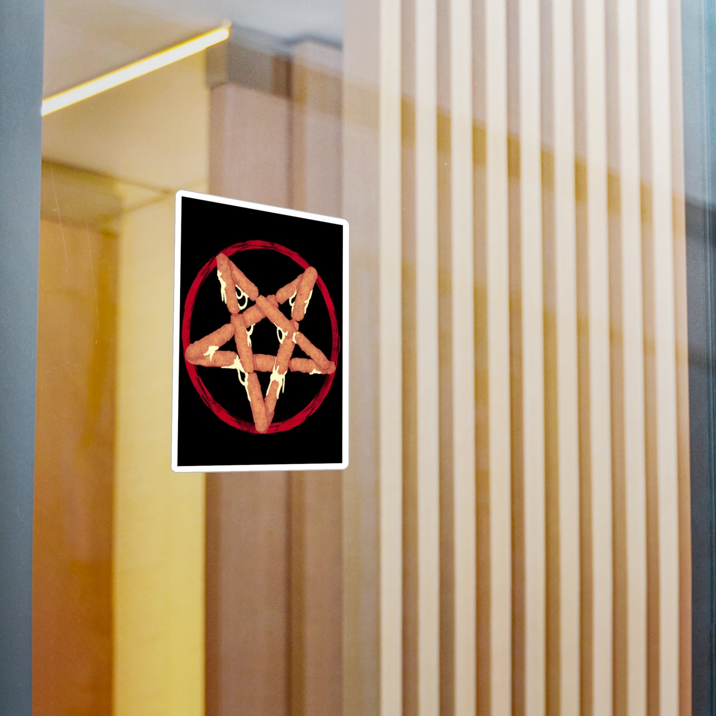 Mozzarella Stick Pentagram Kiss-Cut Vinyl Decal