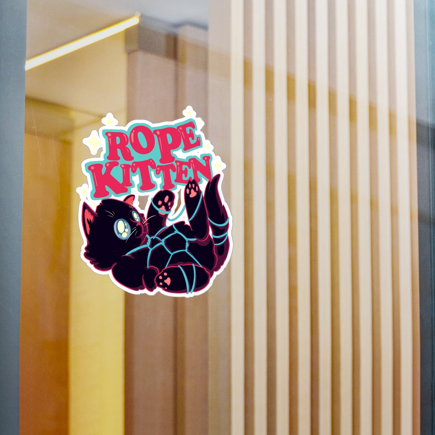 Rope Kitten Kiss-Cut Vinyl Decal