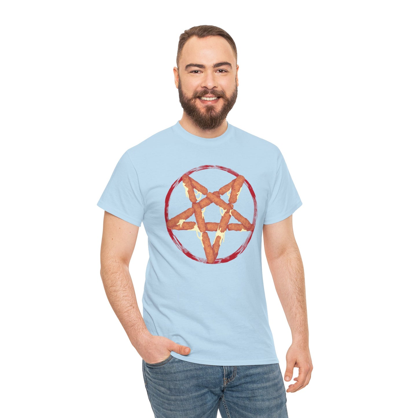 Mozzarella Stick Pentagram Unisex Heavy Cotton Tee