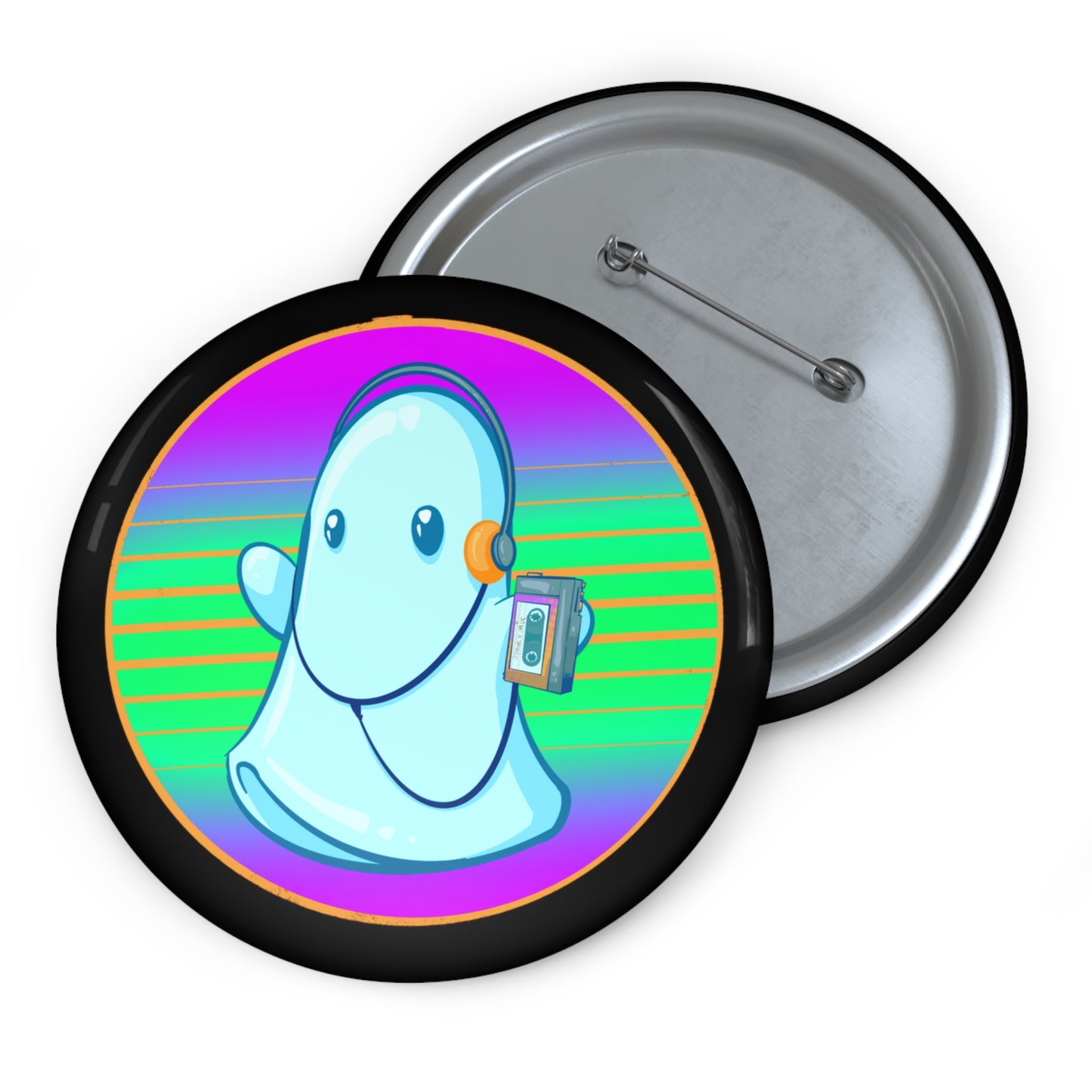 80s Ghost Pin Buttons