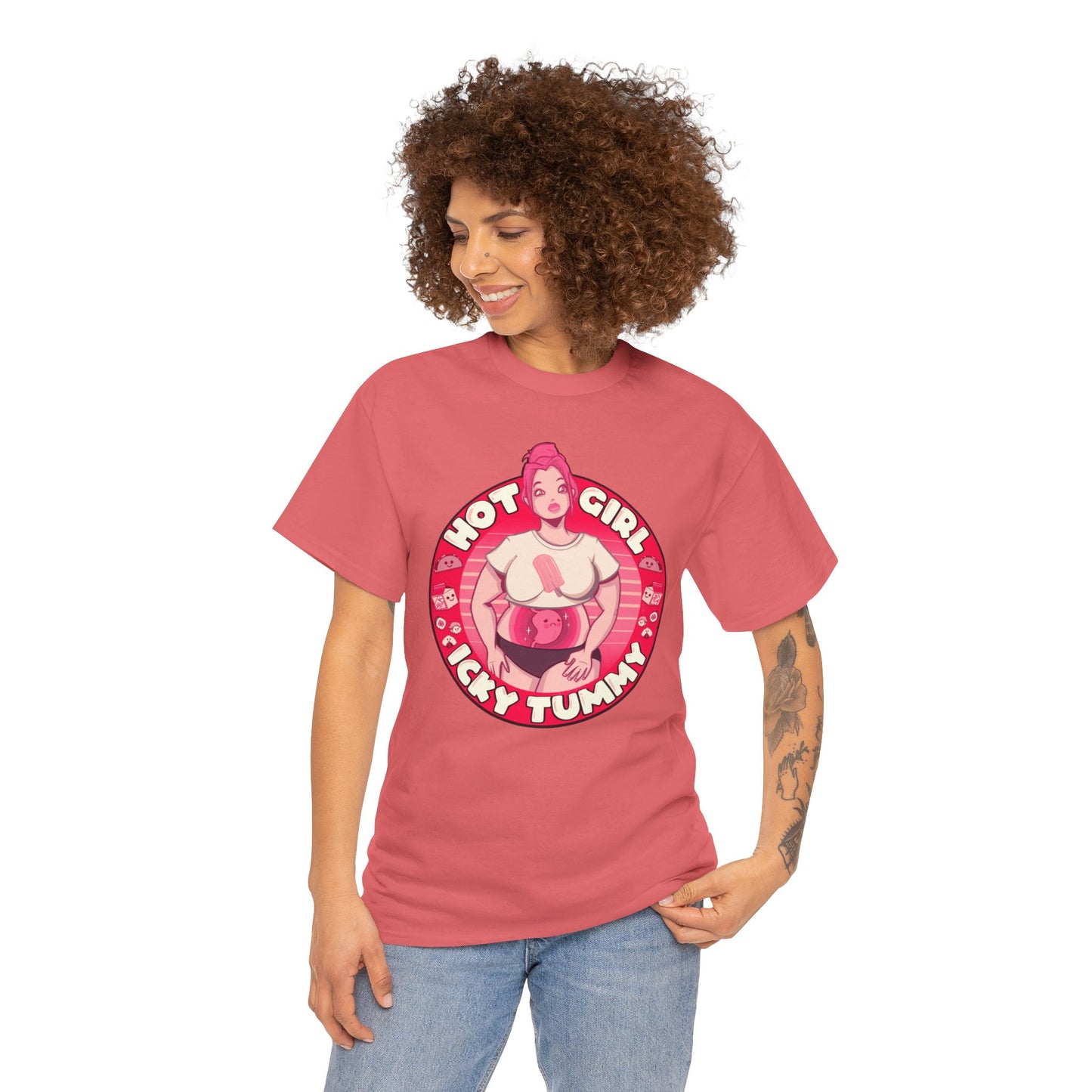 Hot Girl Icky Tummy Unisex Heavy Cotton Tee