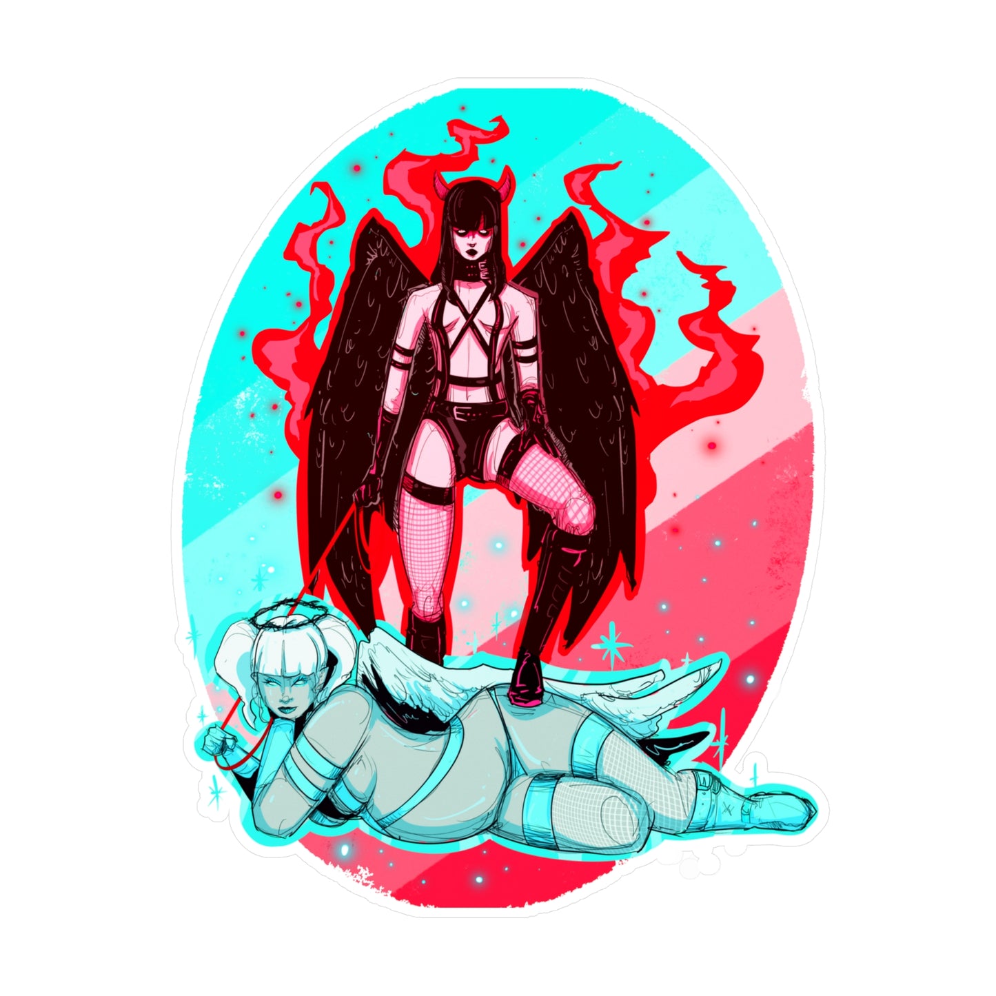 Fire & Ice Kiss-Cut Vinyl Decal