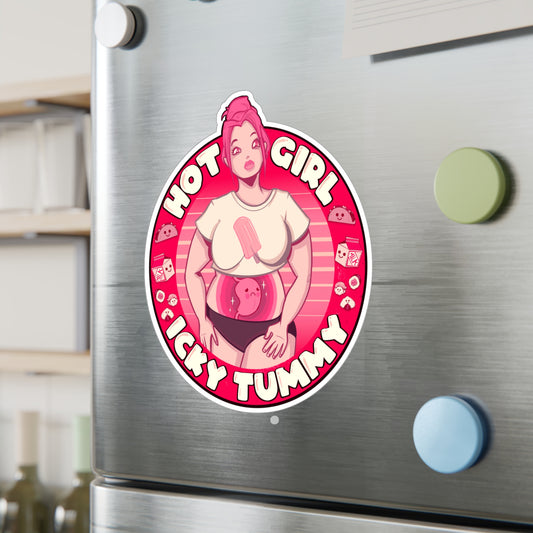 Hot Girl Icky Tummy Kiss-Cut Vinyl Decal