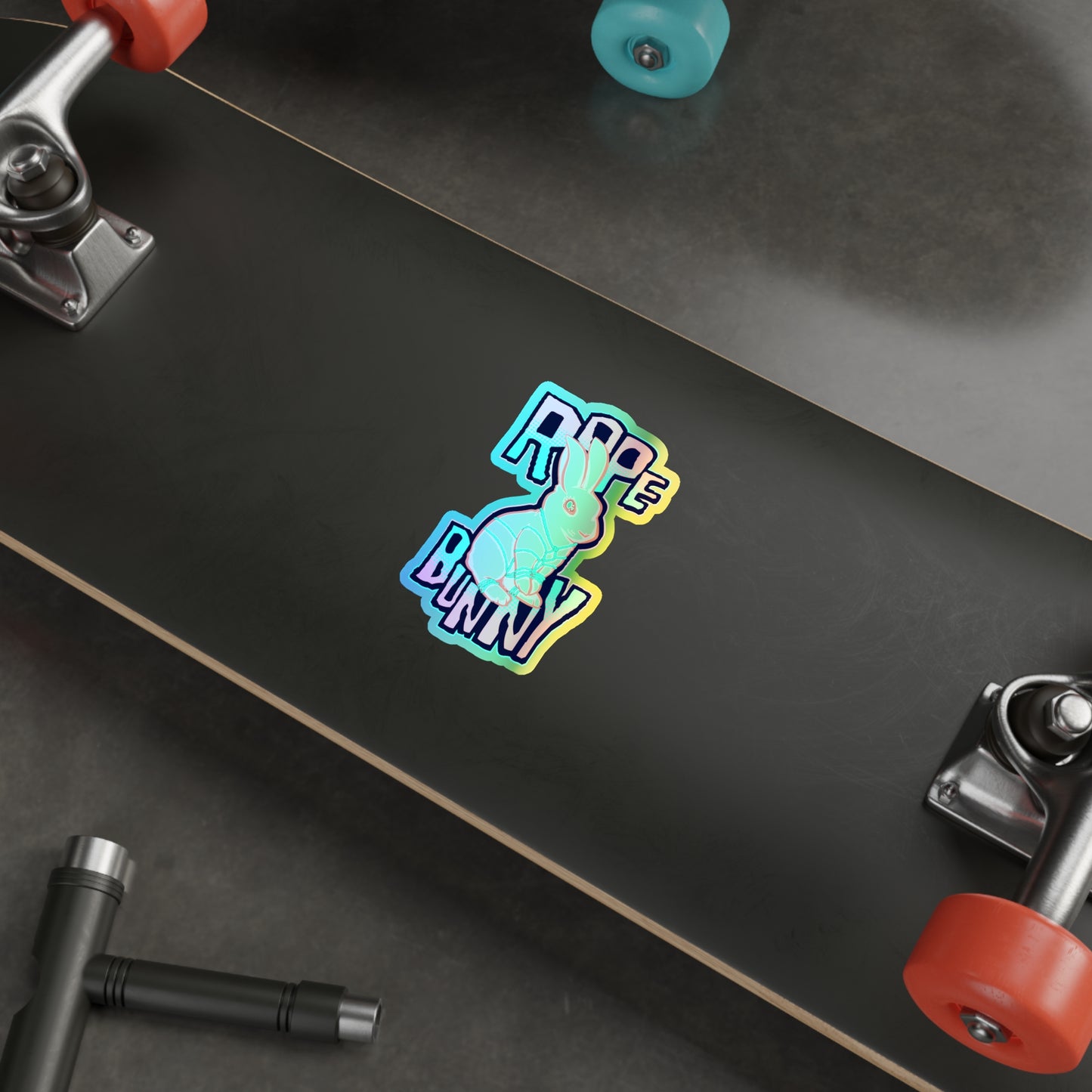 Rope Bunny Holographic Die-cut Stickers