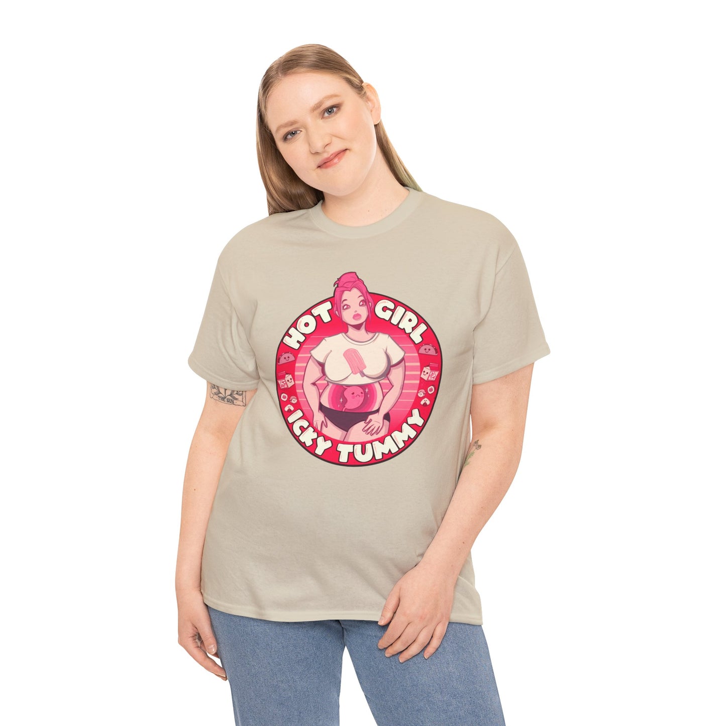 Hot Girl Icky Tummy Unisex Heavy Cotton Tee