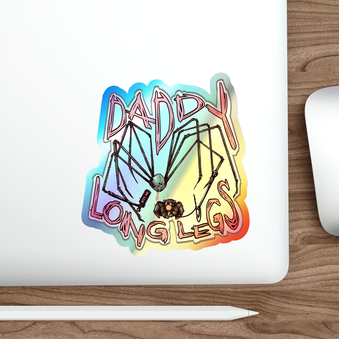 Daddy Long Legs Holographic Die-cut Stickers