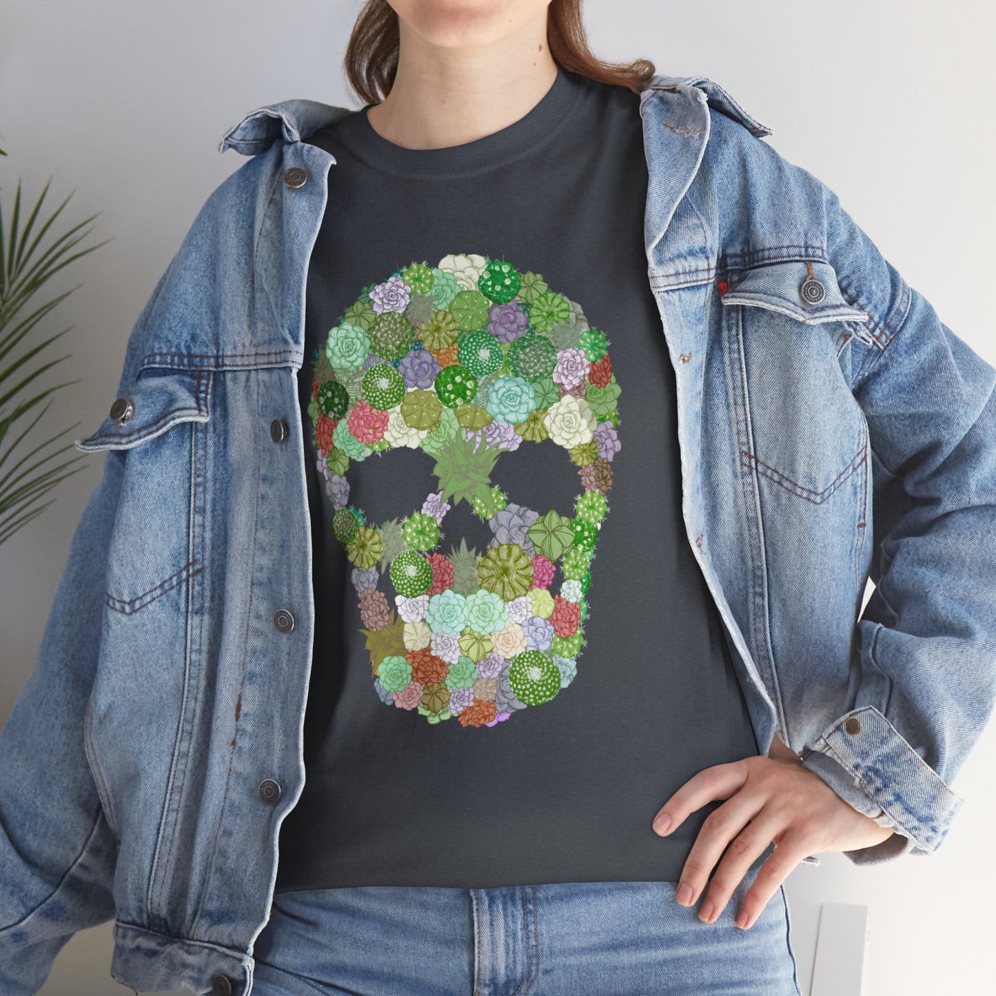 Succulent Skull Unisex Heavy Cotton Tee