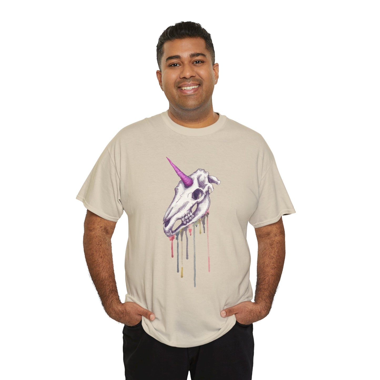 Unicorn Skull Unisex Heavy Cotton Tee