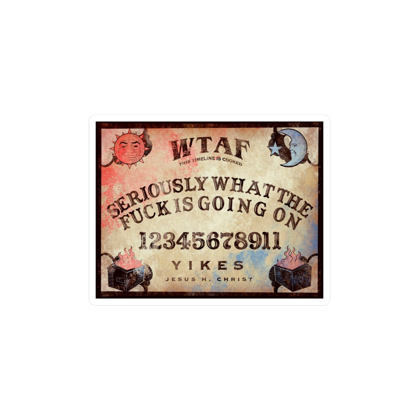 WTF Spirit Board Kiss-Cut Vinyl Decal