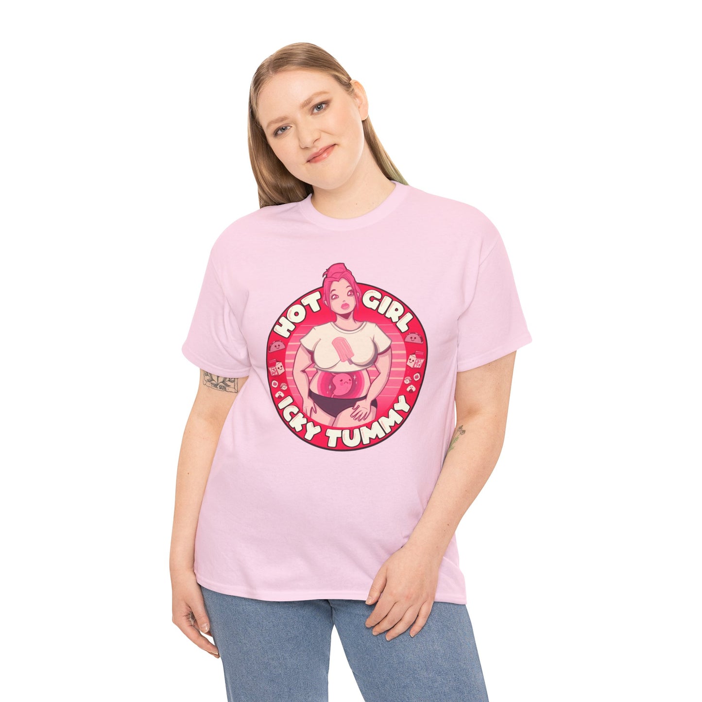 Hot Girl Icky Tummy Unisex Heavy Cotton Tee