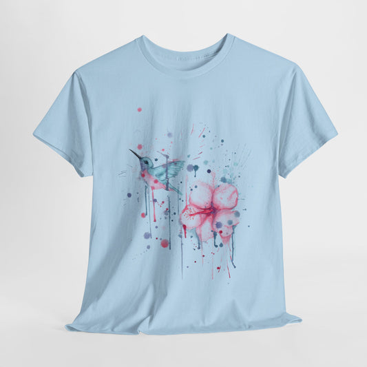 Hibiscus Hummingbird Unisex Heavy Cotton Tee