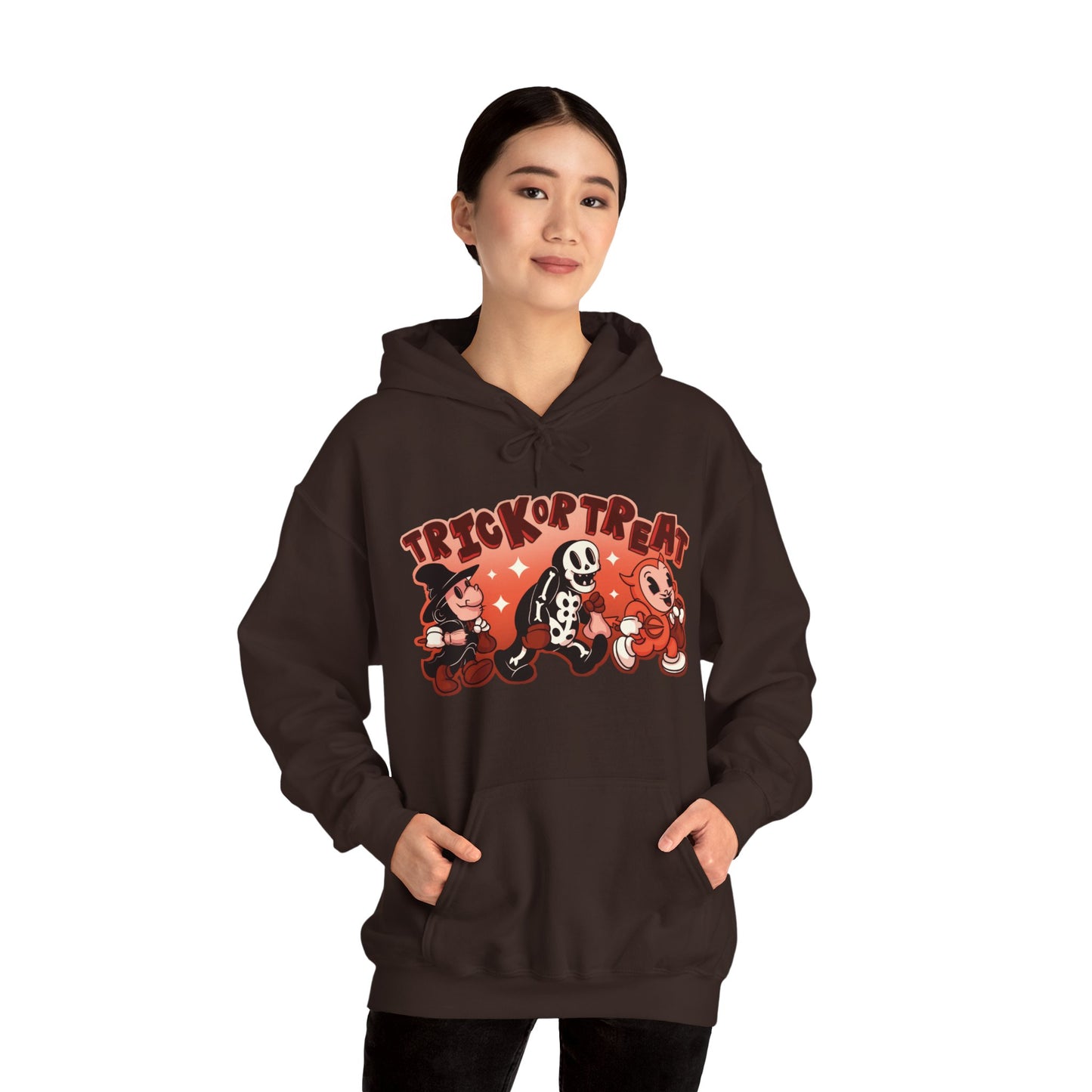 Trick Or Treat Rubber Hose Unisex Heavy Blend Hooded Sweatshirt