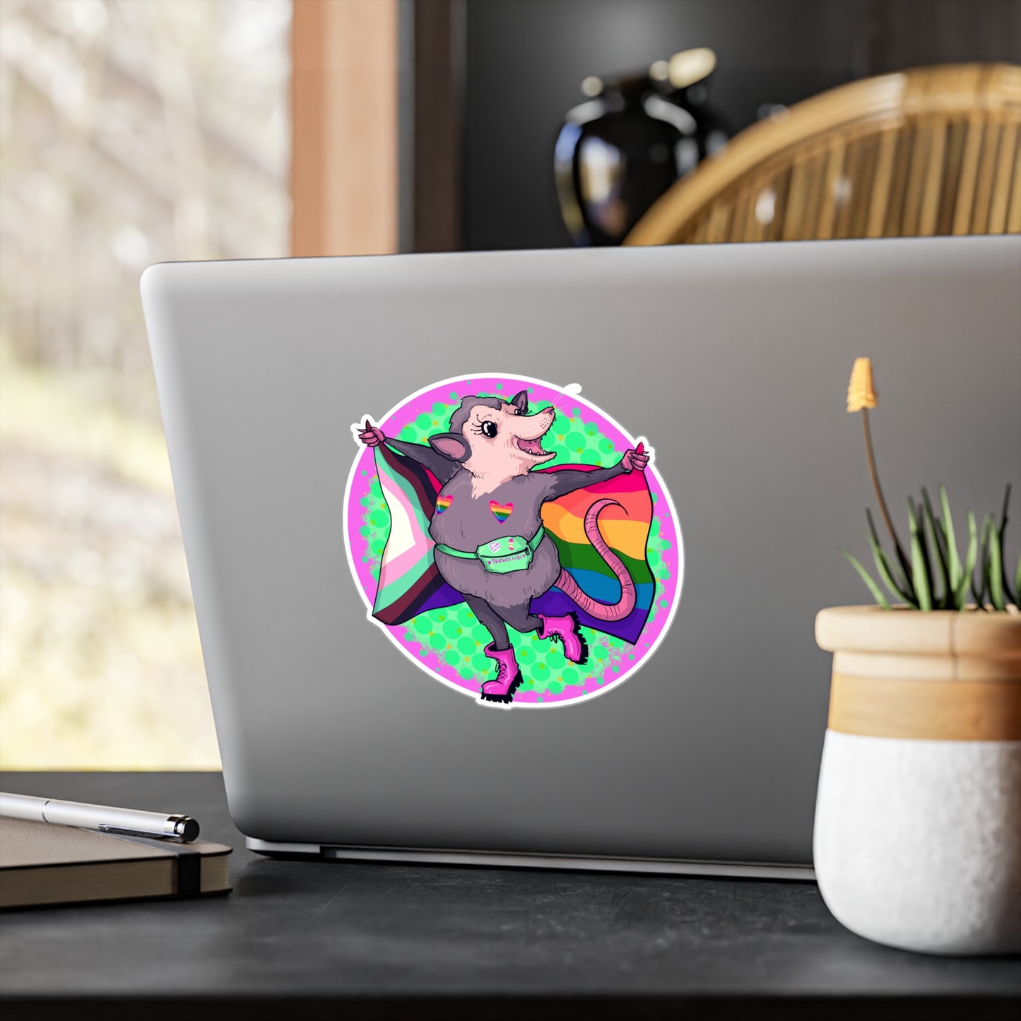 Pride Opossum Kiss-Cut Vinyl Decal