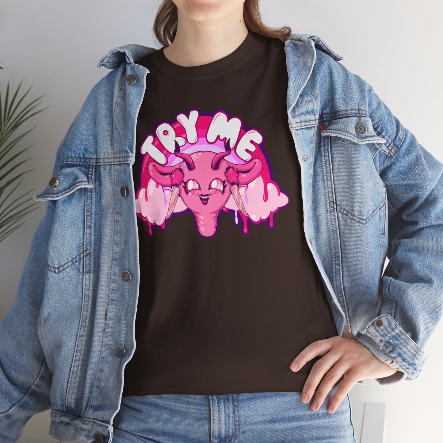Try Me Uterus Unisex Heavy Cotton Tee