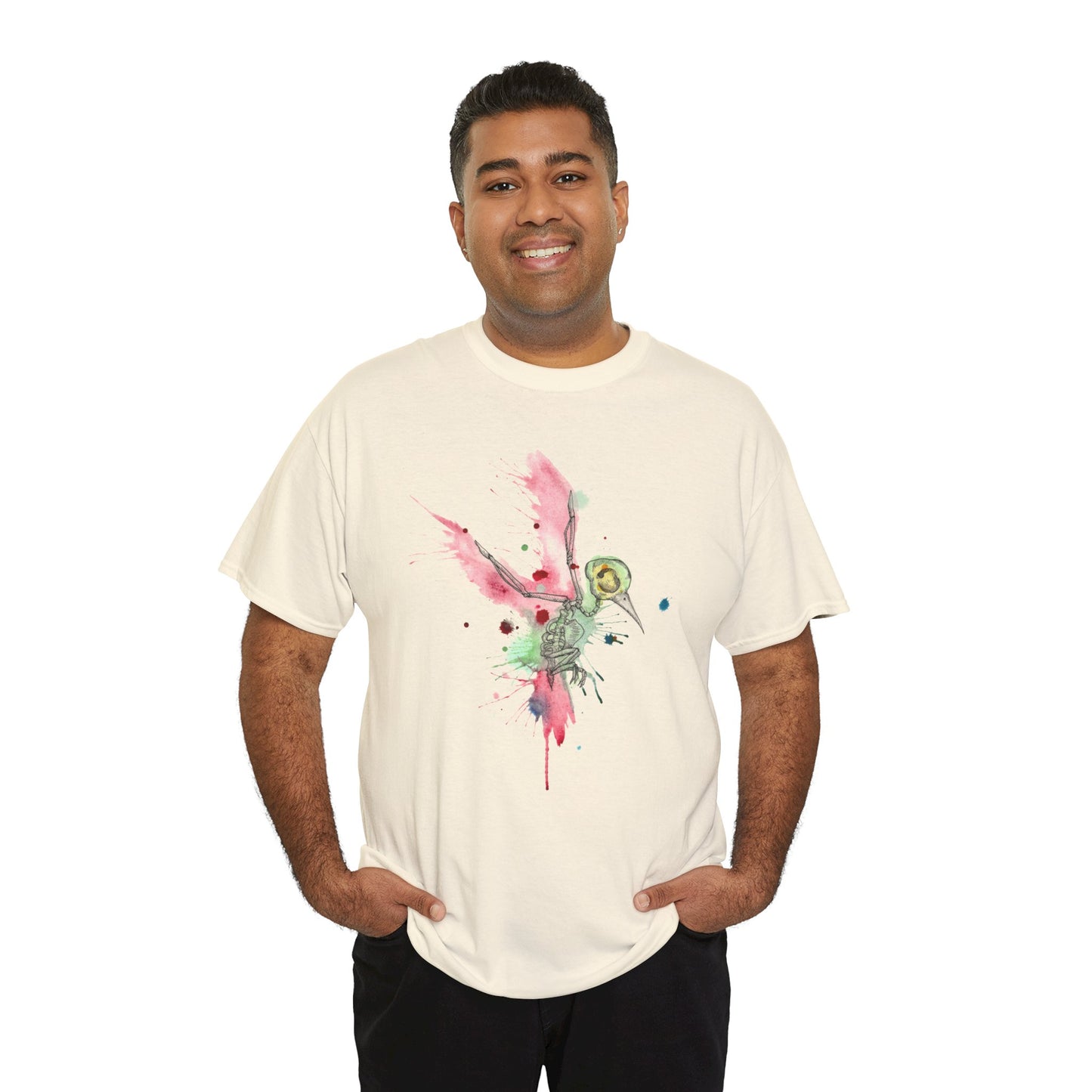 Watercolor Hummingbird Unisex Heavy Cotton Tee
