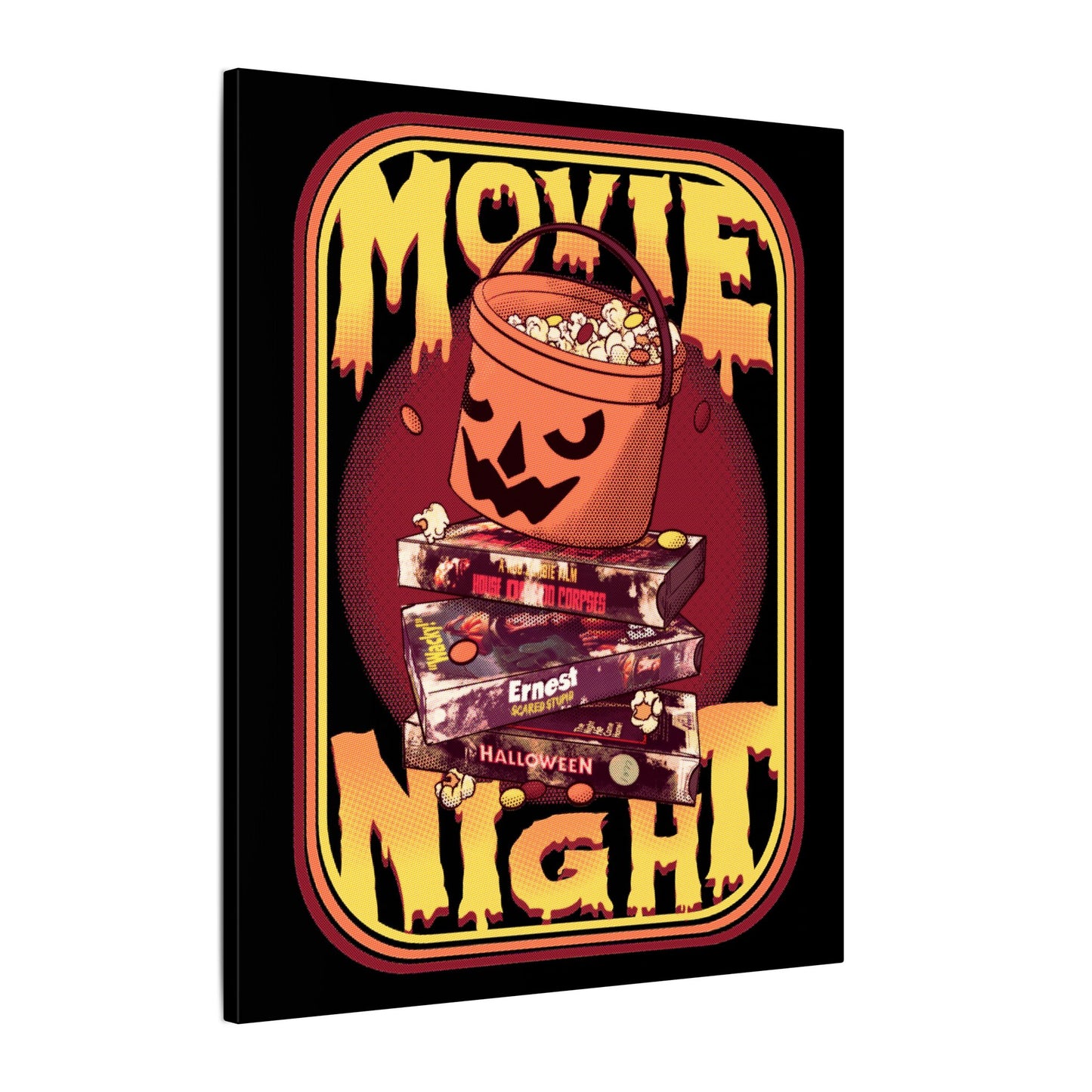 Retro Movie Night Matte Canvas Stretched