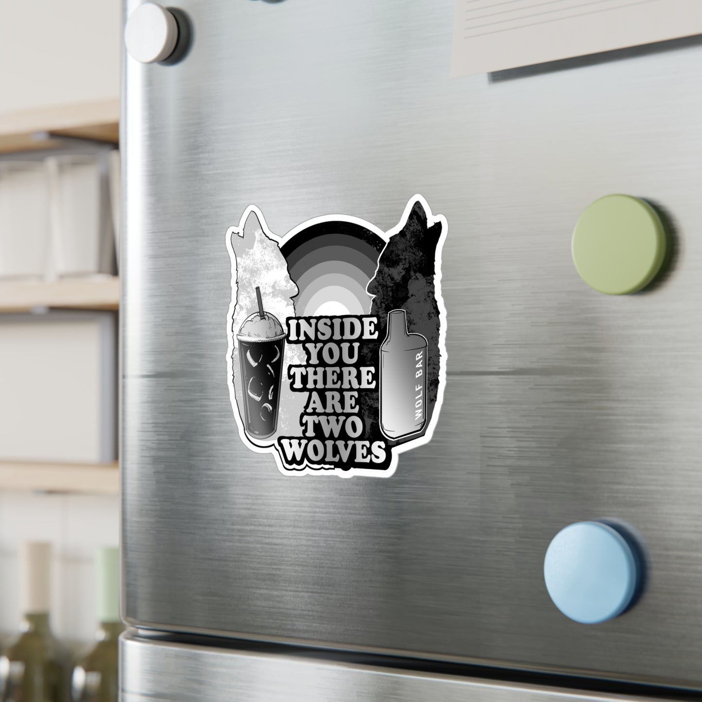 Two Wolves Kiss-Cut Vinyl Decal