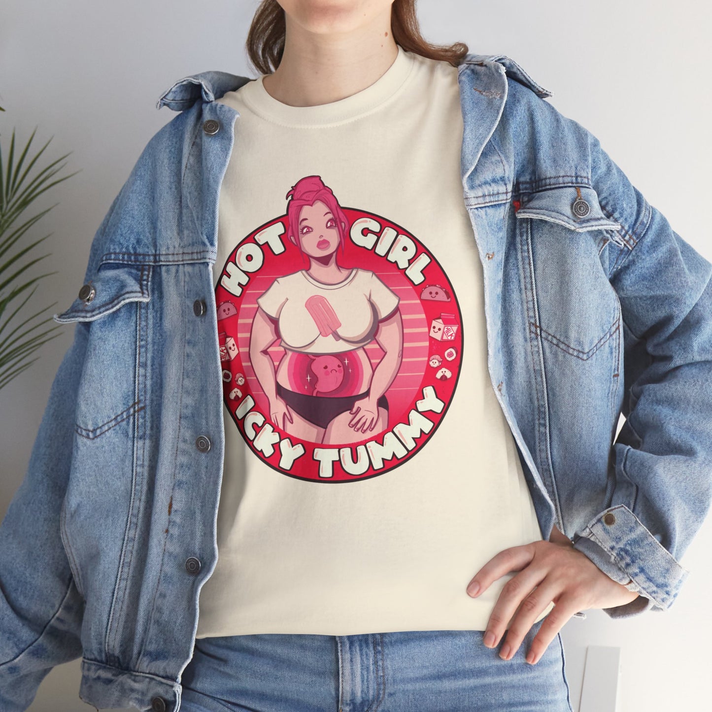 Hot Girl Icky Tummy Unisex Heavy Cotton Tee
