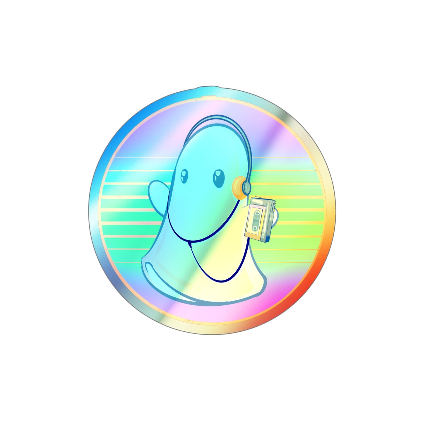 80s Ghost Holographic Die-cut Stickers