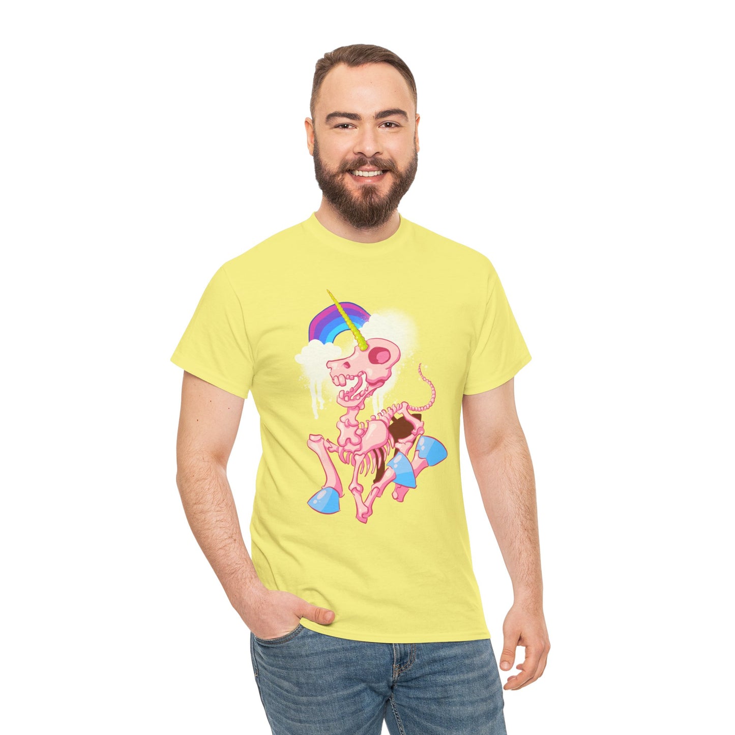 Unicorn Skeleton 2 Unisex Heavy Cotton Tee