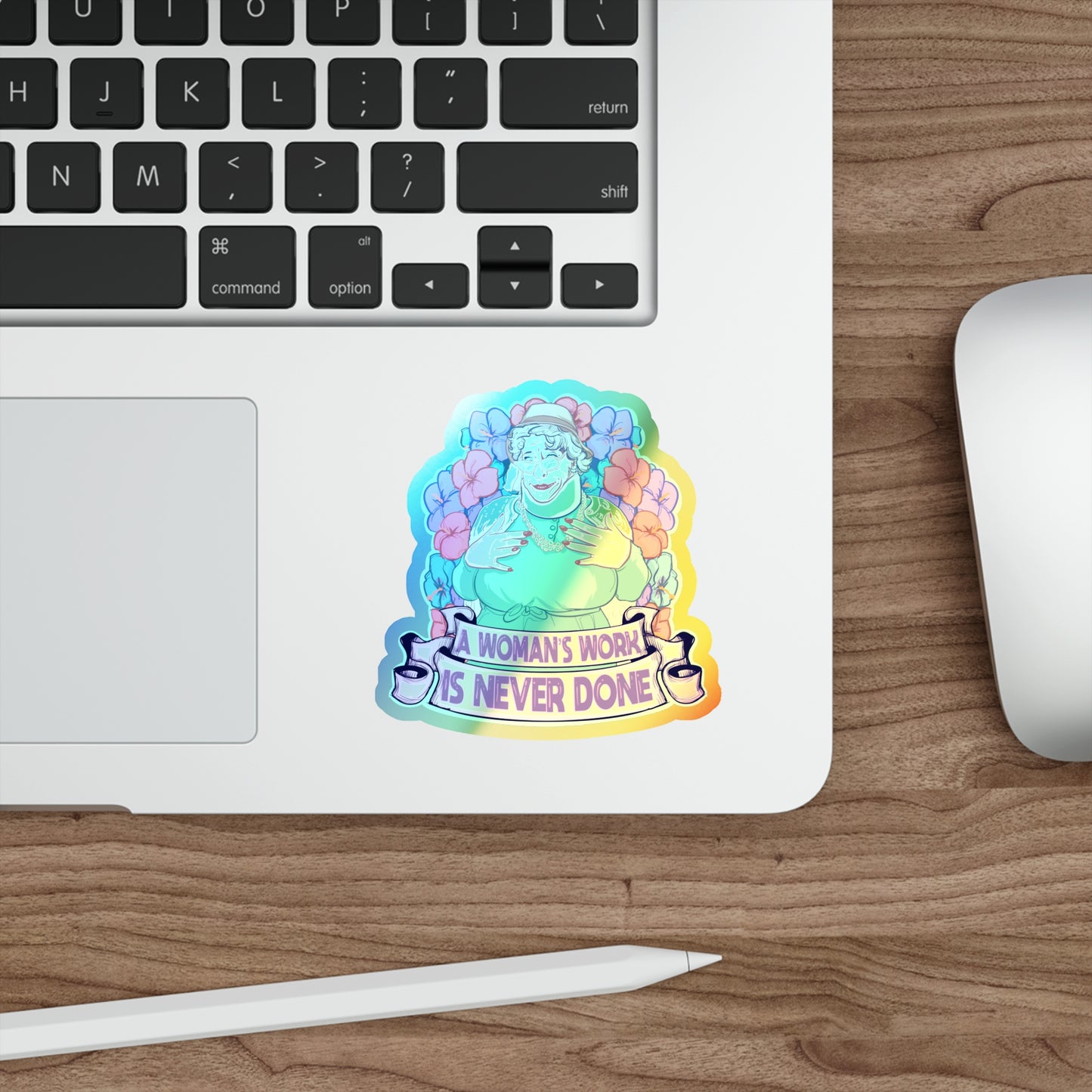Auntie Nelda Holographic Die-cut Stickers