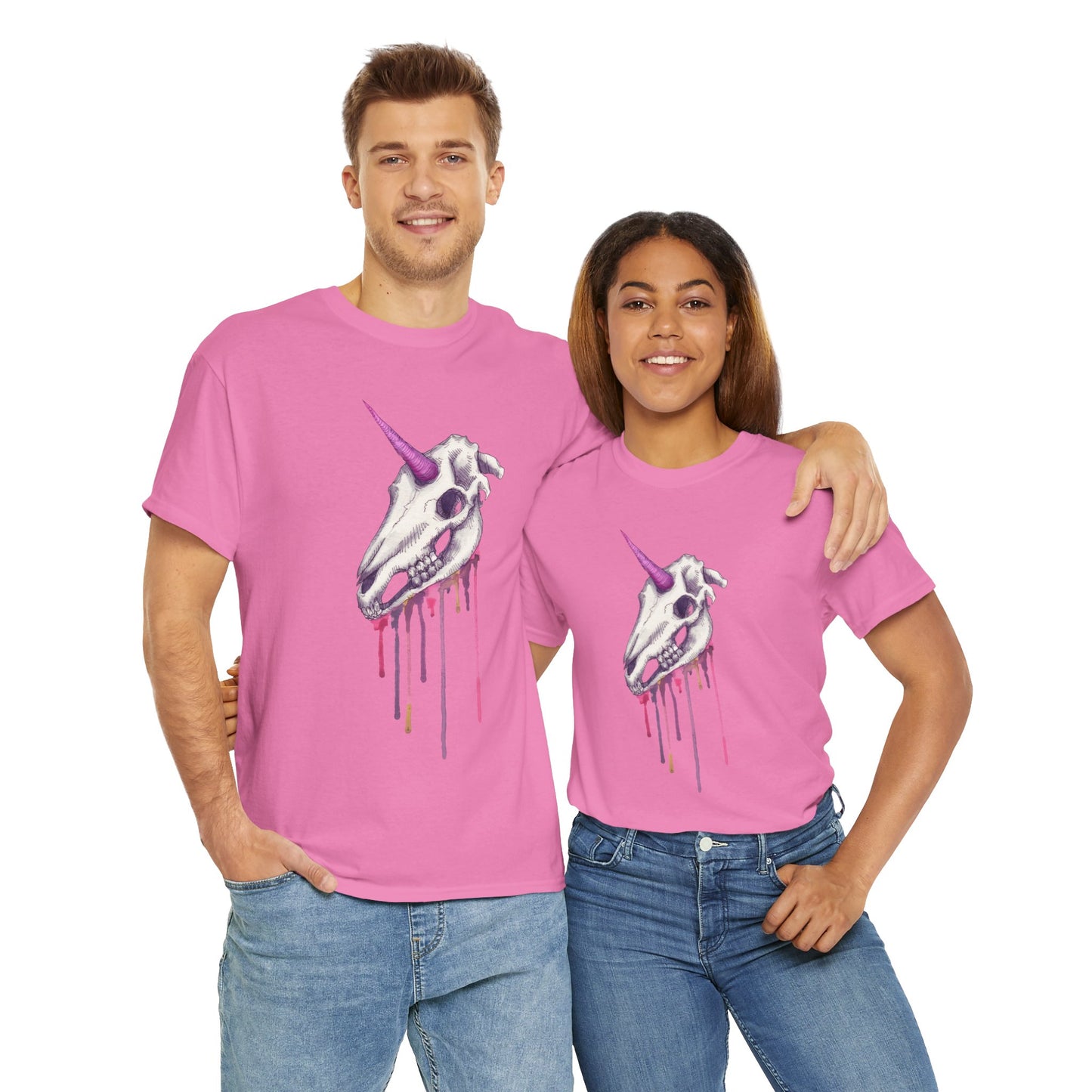 Unicorn Skull Unisex Heavy Cotton Tee