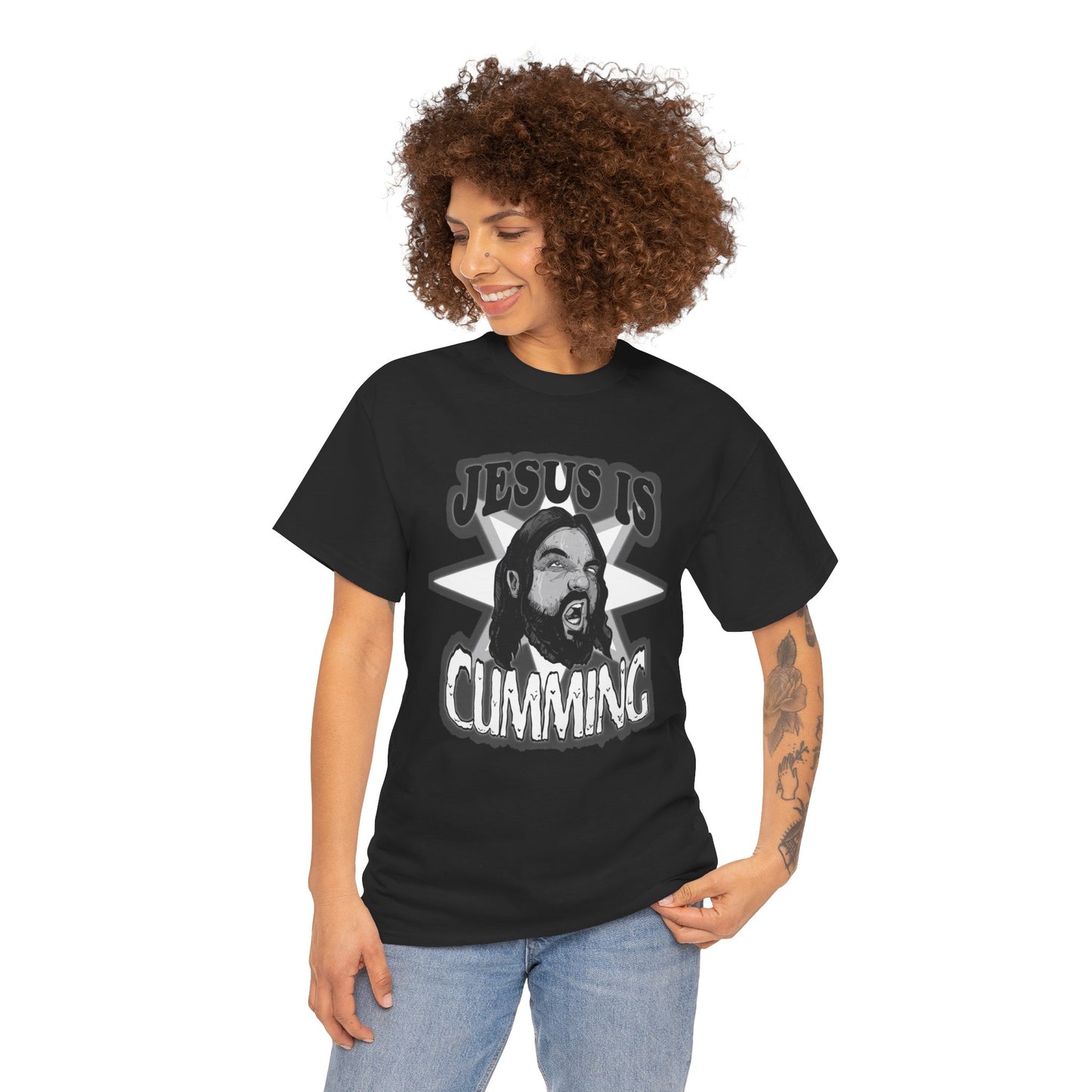 Jesus Is Cumming Unisex Heavy Cotton Tee