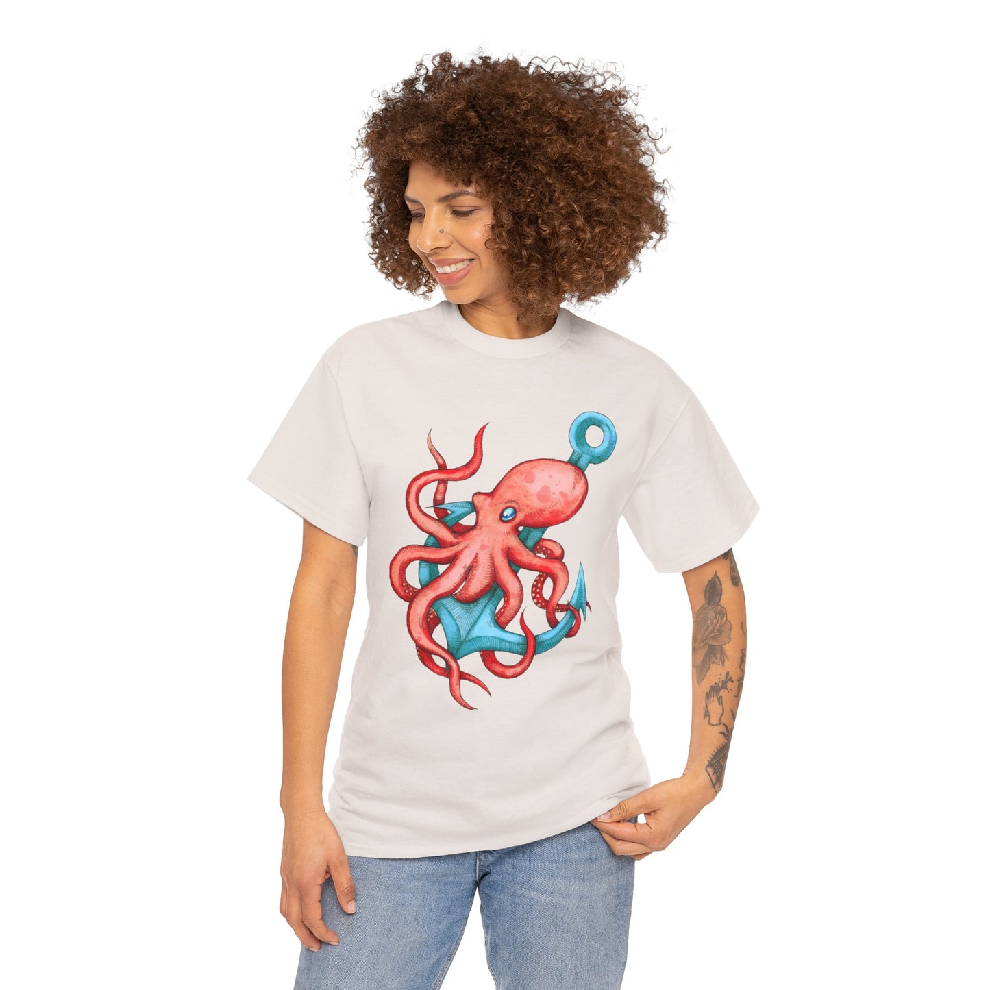 Octopus Anchor Unisex Heavy Cotton Tee